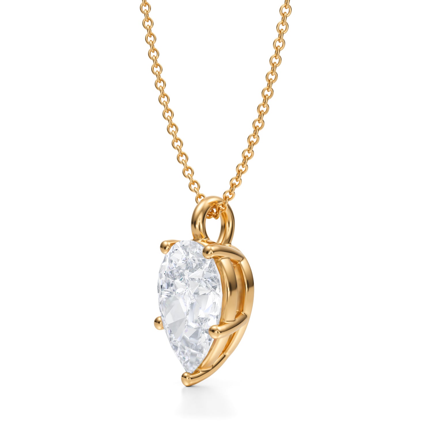 3 Carat Pear Lab Grown Diamond Solitaire Pendant