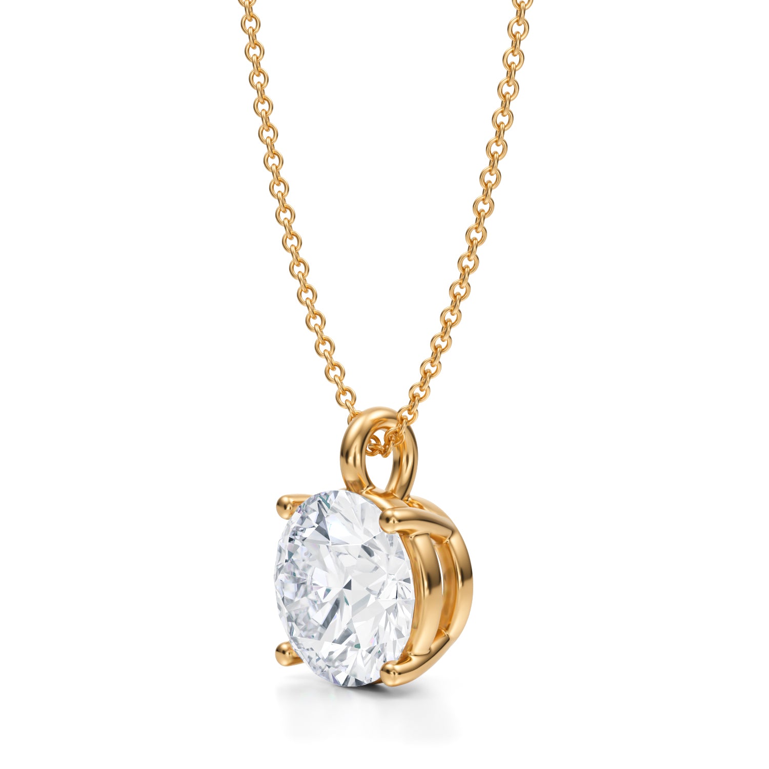 3.5 Carat Round Lab Grown Diamond Solitaire Pendant