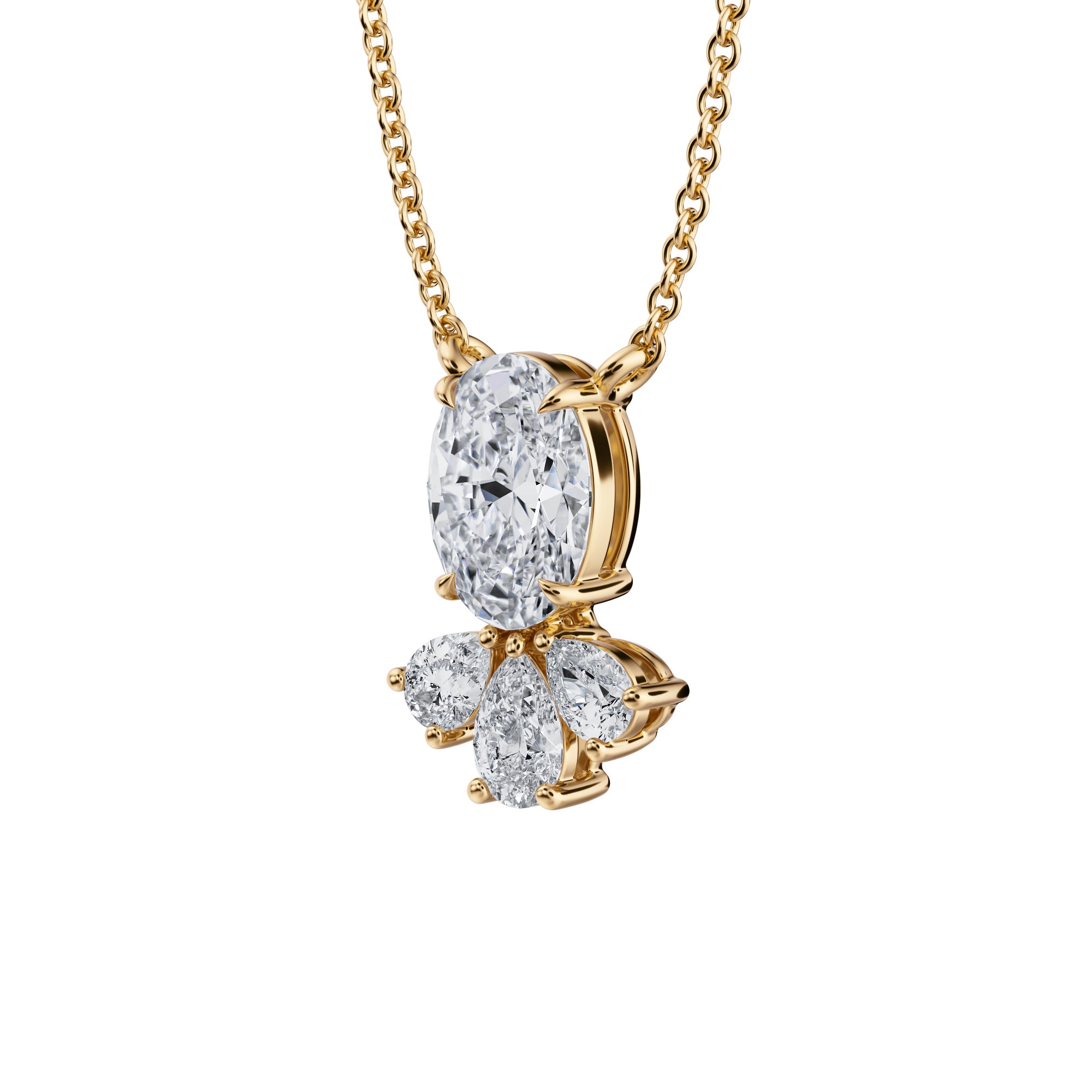 Oval Royal Marquise Cluster Pendant