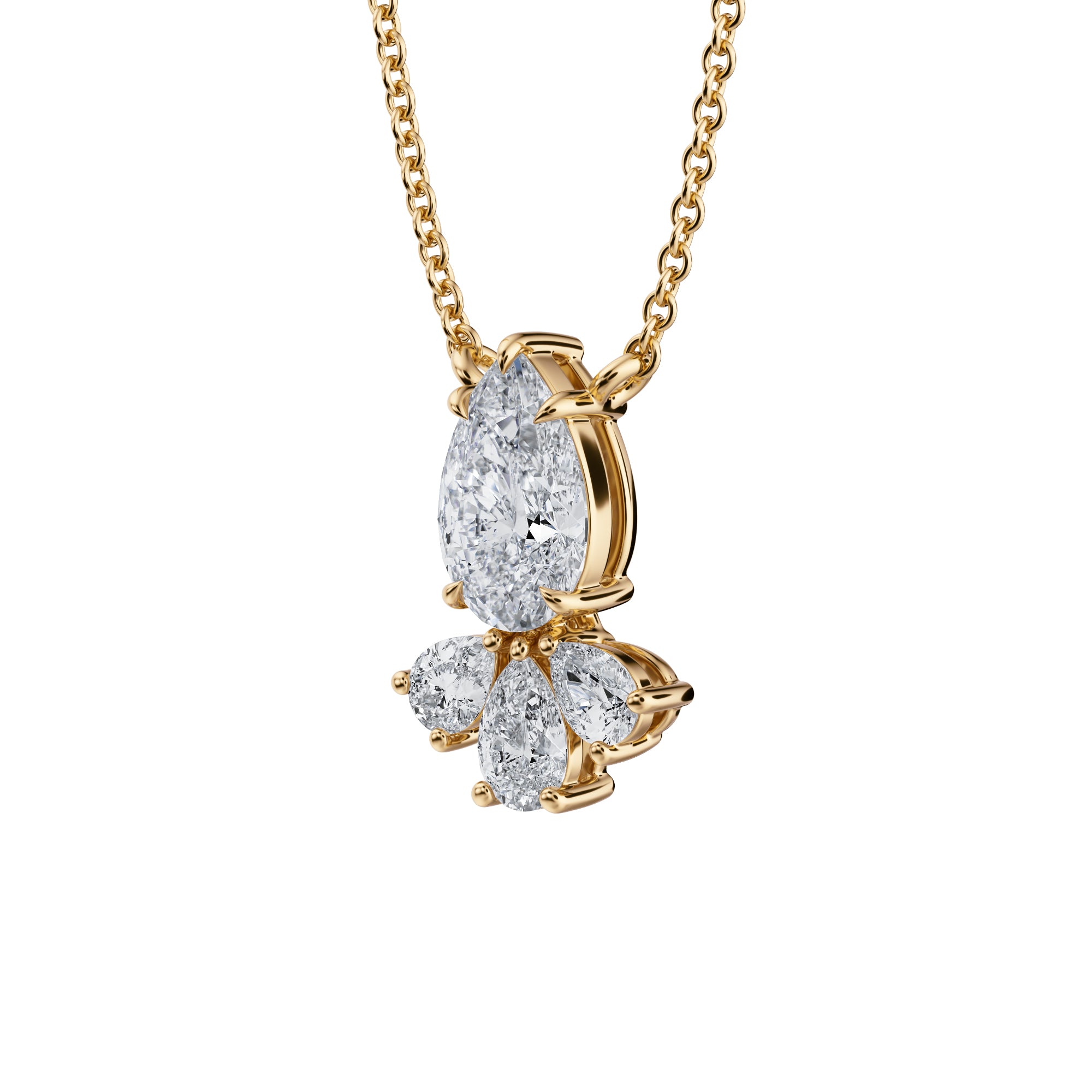 Pear Royal Marquise Cluster Pendant