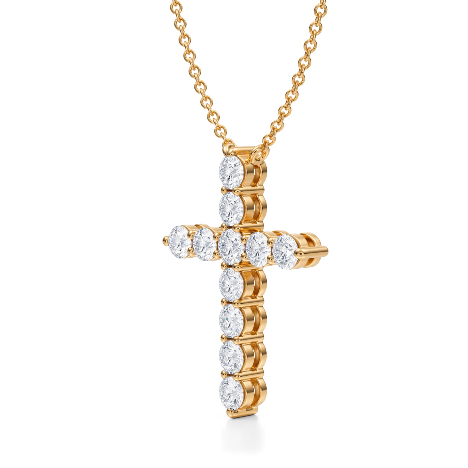 Lab Grown Diamond Cross Pendant Necklace - 1 ctw