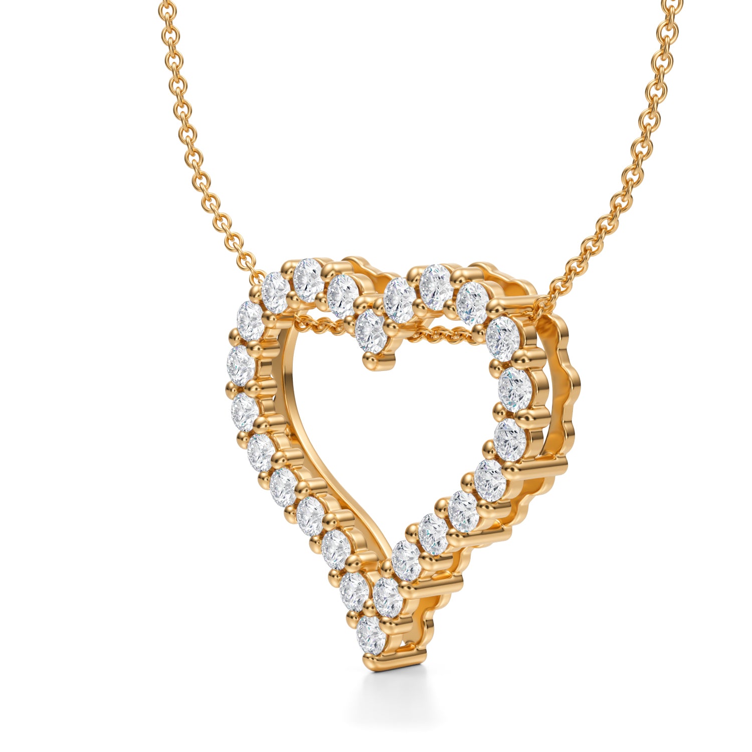 Lab Grown Diamond 2 Way Heart Necklace | 1 ctw