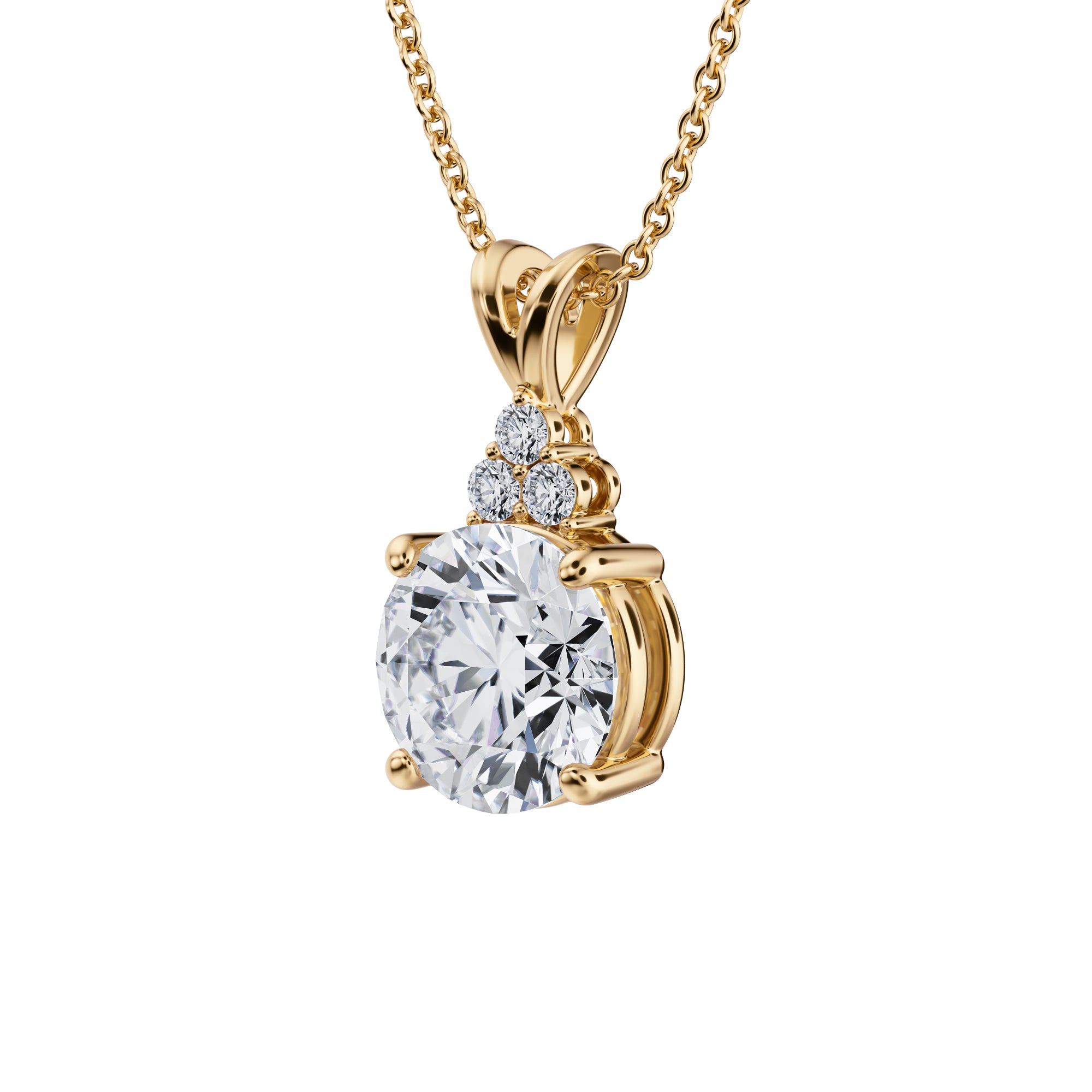 2 Carat Royal Round Cluster Pendant