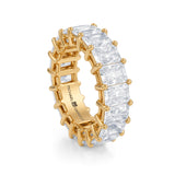 Yellow Gold Vertical Radiant Lab Grown Diamond Eternity Band - Large