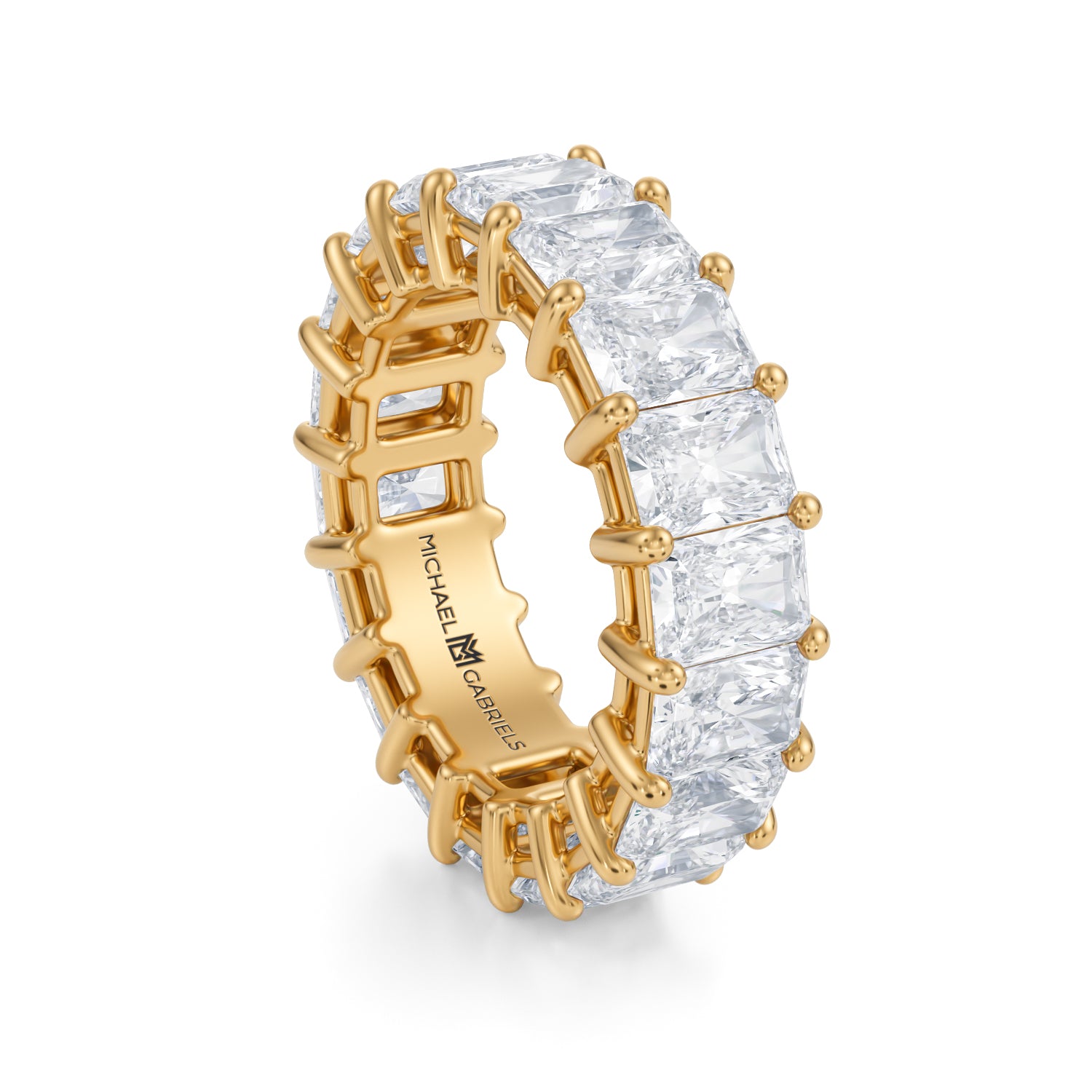 6 Carat Radiant Lab Grown Diamond Basket Eternity Band