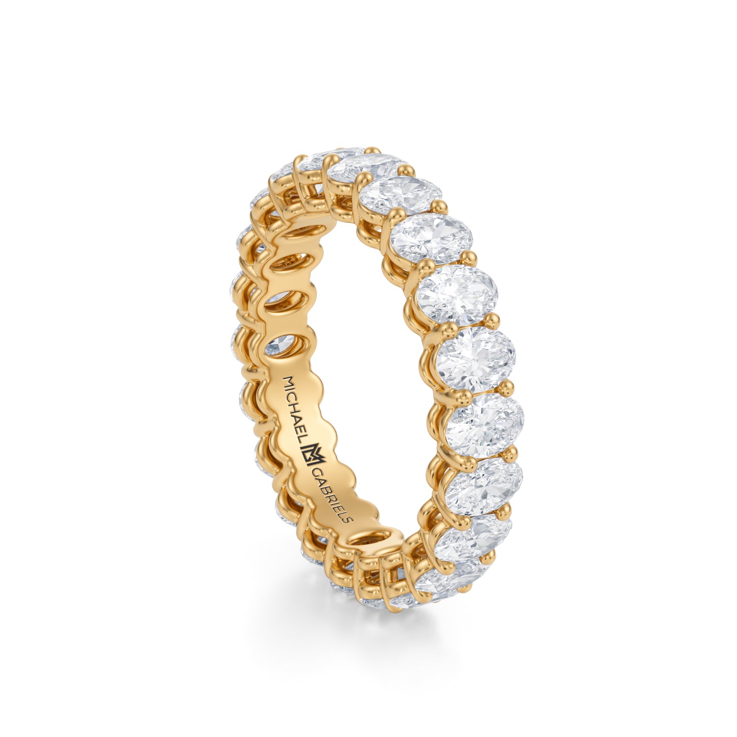 3 Carat Oval Lab Grown Diamond Basket Eternity Band