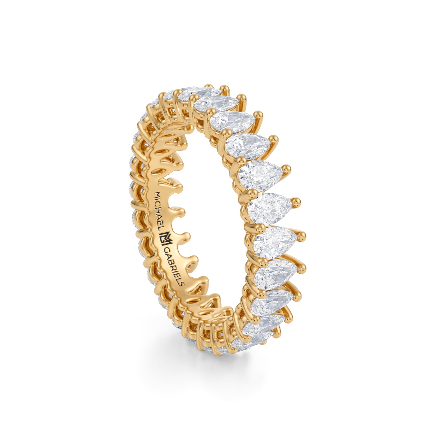 3 Carat Pear Lab Grown Diamond Basket Eternity Band