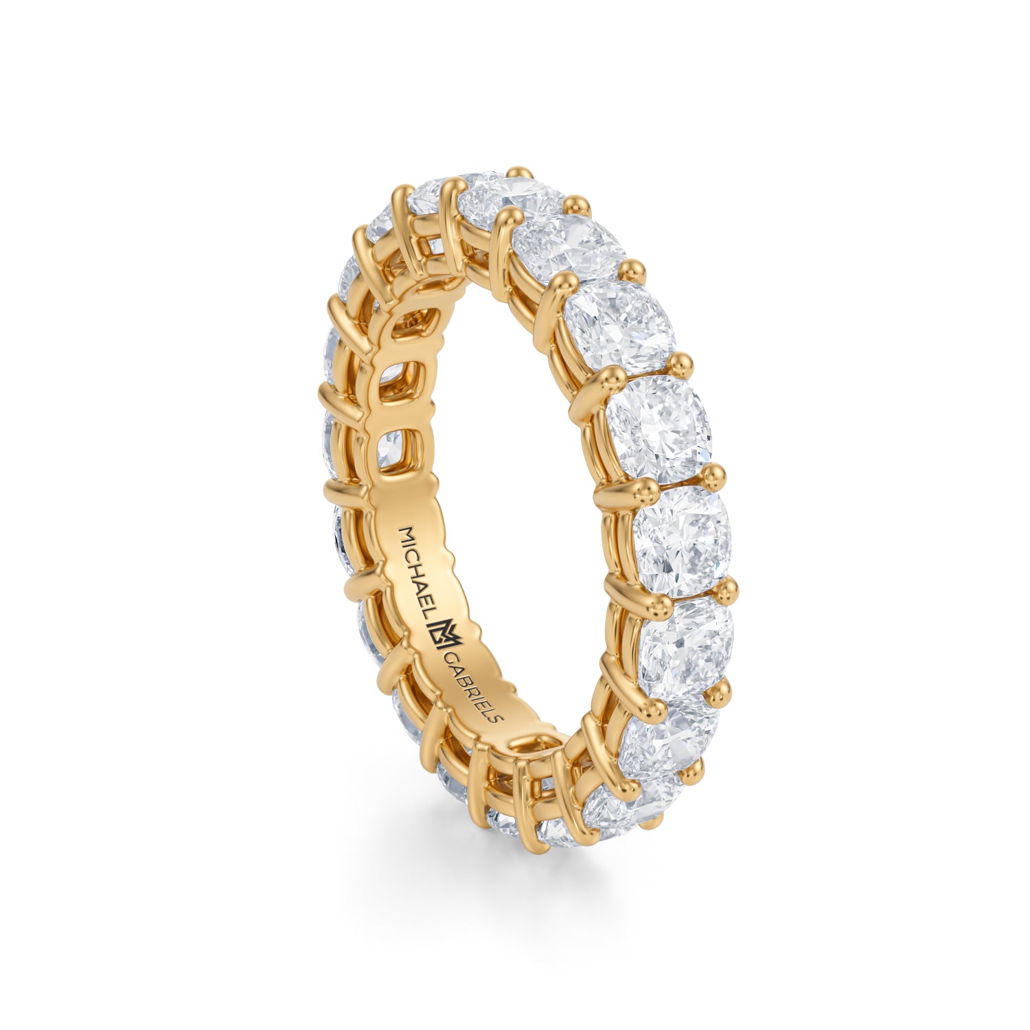 3 Carat Cushion Lab Grown Diamond Basket Eternity Band