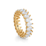 Yellow Gold Vertical Pear Lab Grown Diamond Eternity Band - Small