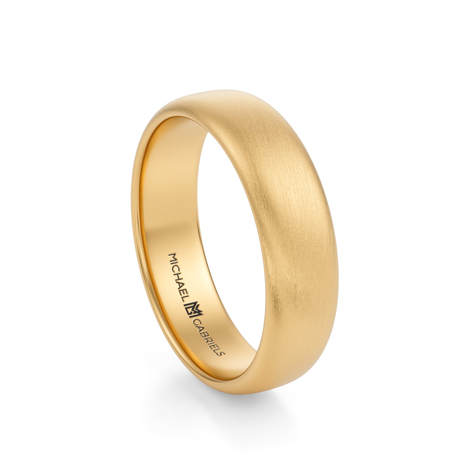 Yellow Gold 5mm Mens Wedding Band - Matte