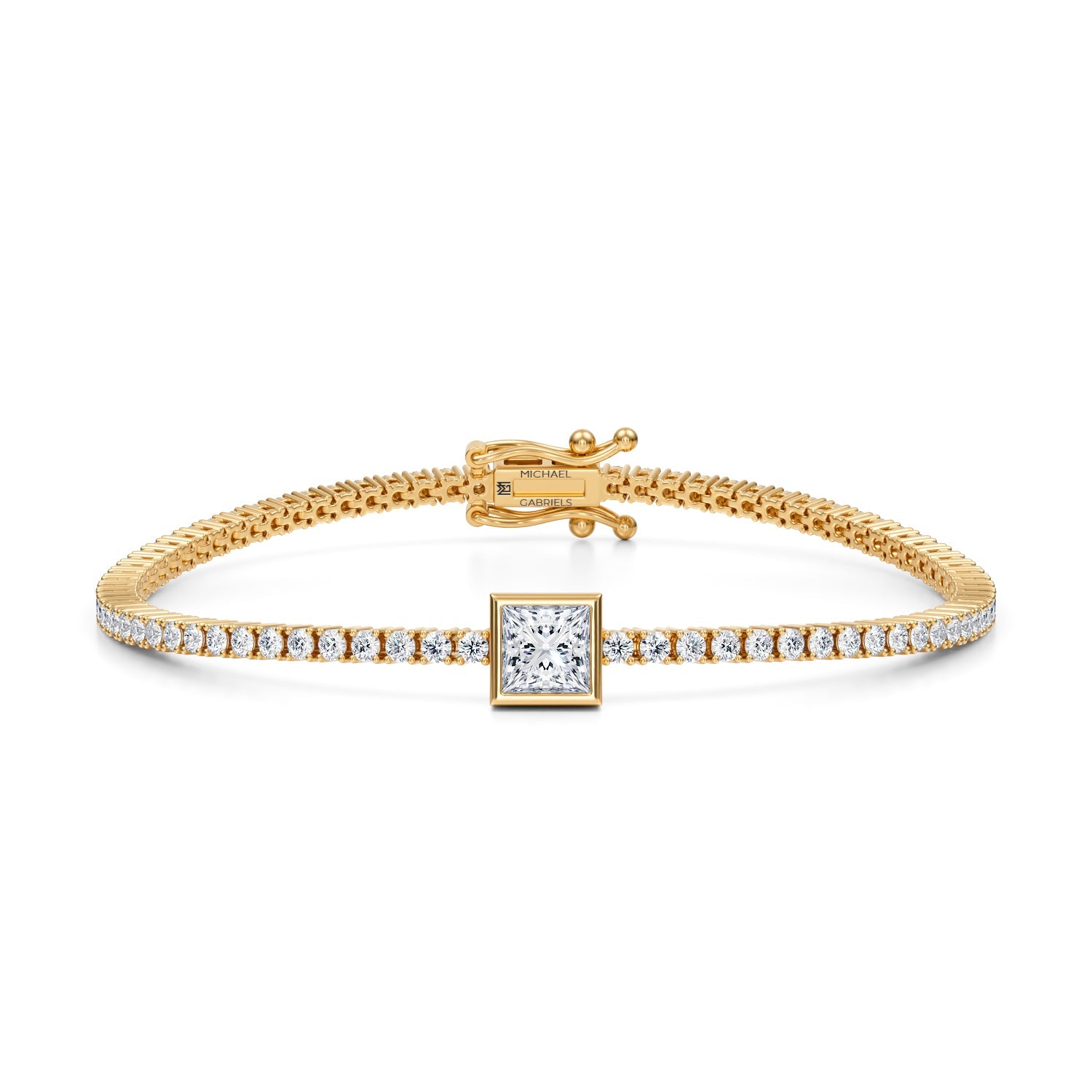 3.5 Carat Princess Cut Single Station Tennis Bracelet