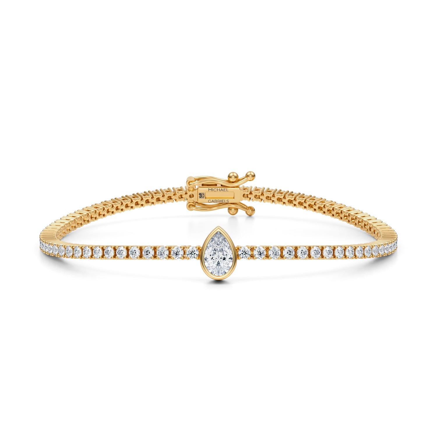 3.5 Carat Pear Single Station Tennis Bracelet