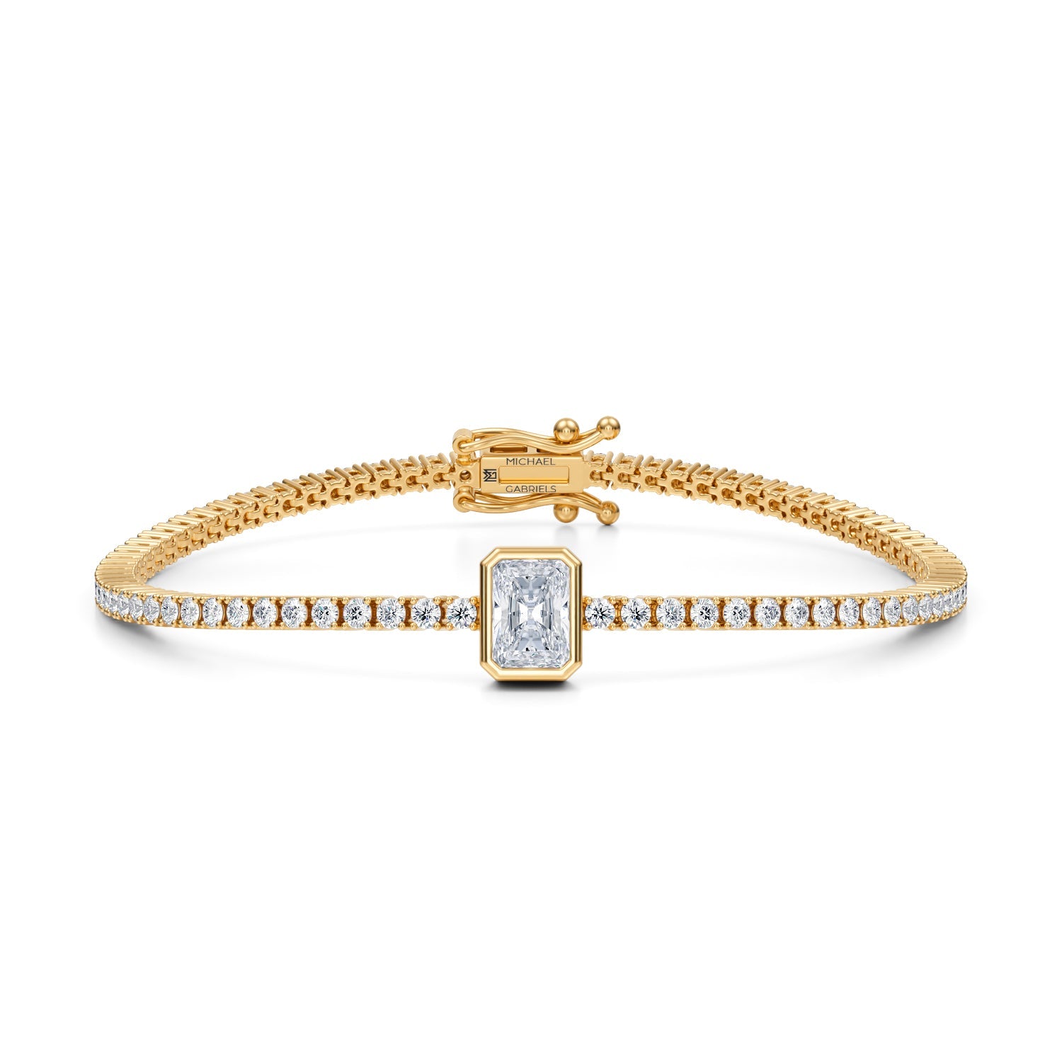 3.5 Carat Radiant Single Station Tennis Bracelet