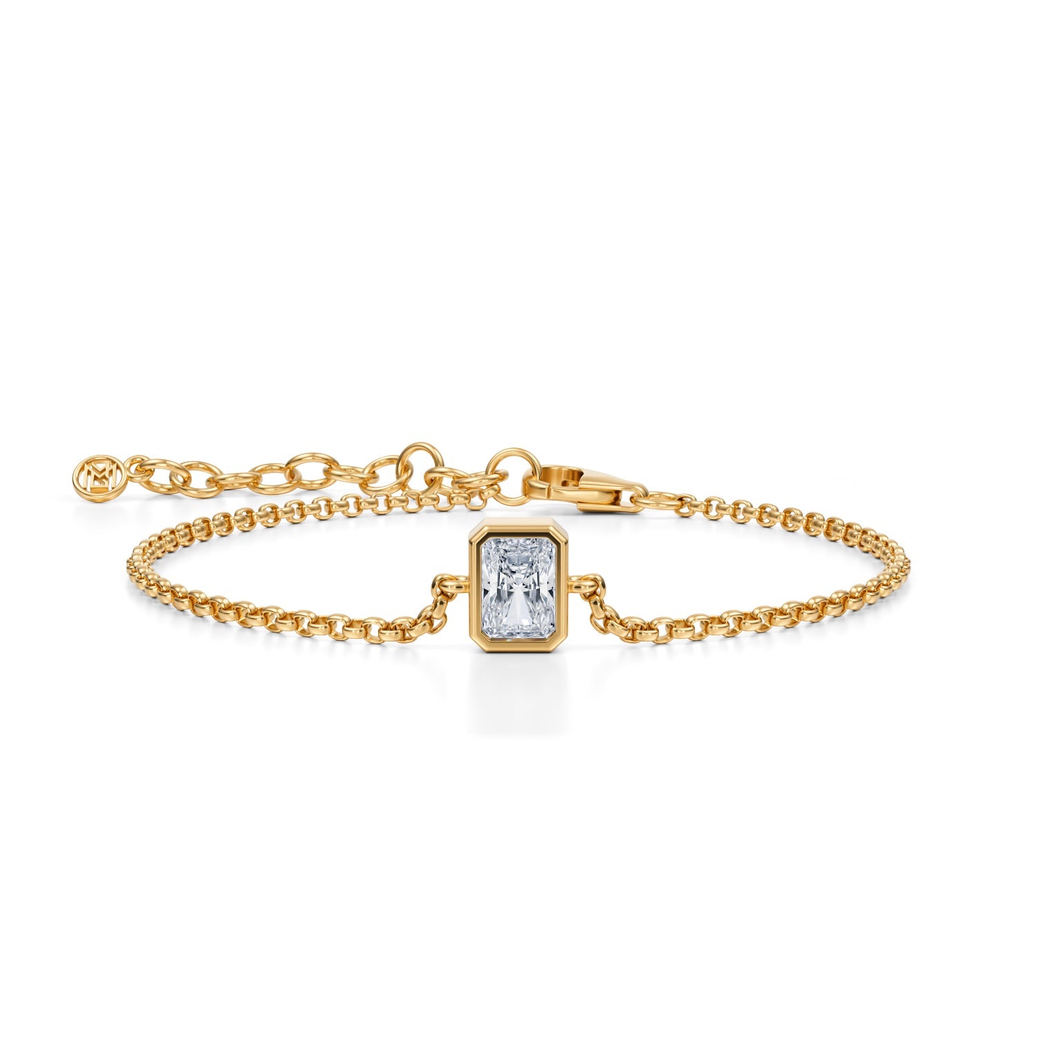 1 Carat Radiant Bezel Solitaire Bracelet