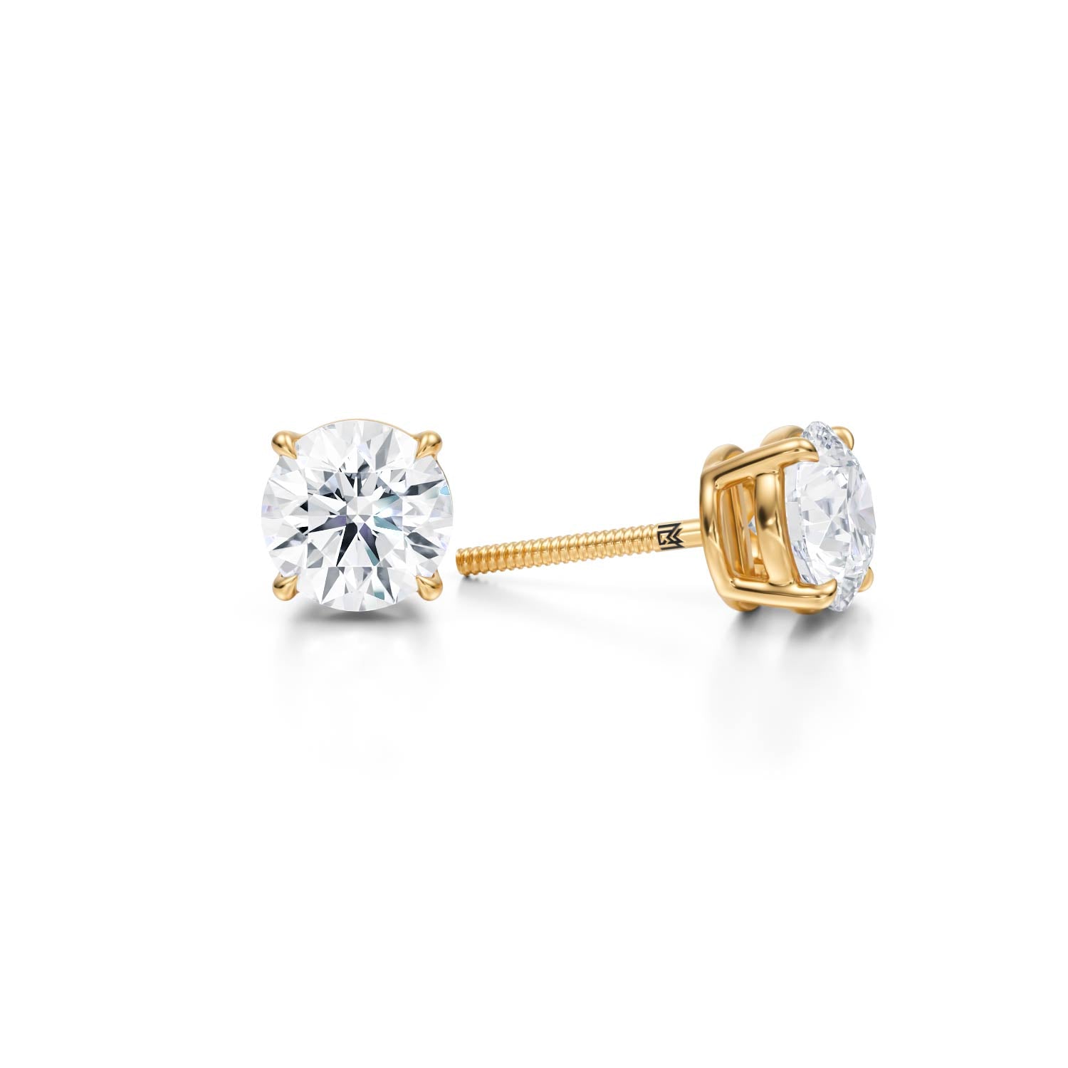 2ct Lab Grown Diamond Studs in Yellow Gold