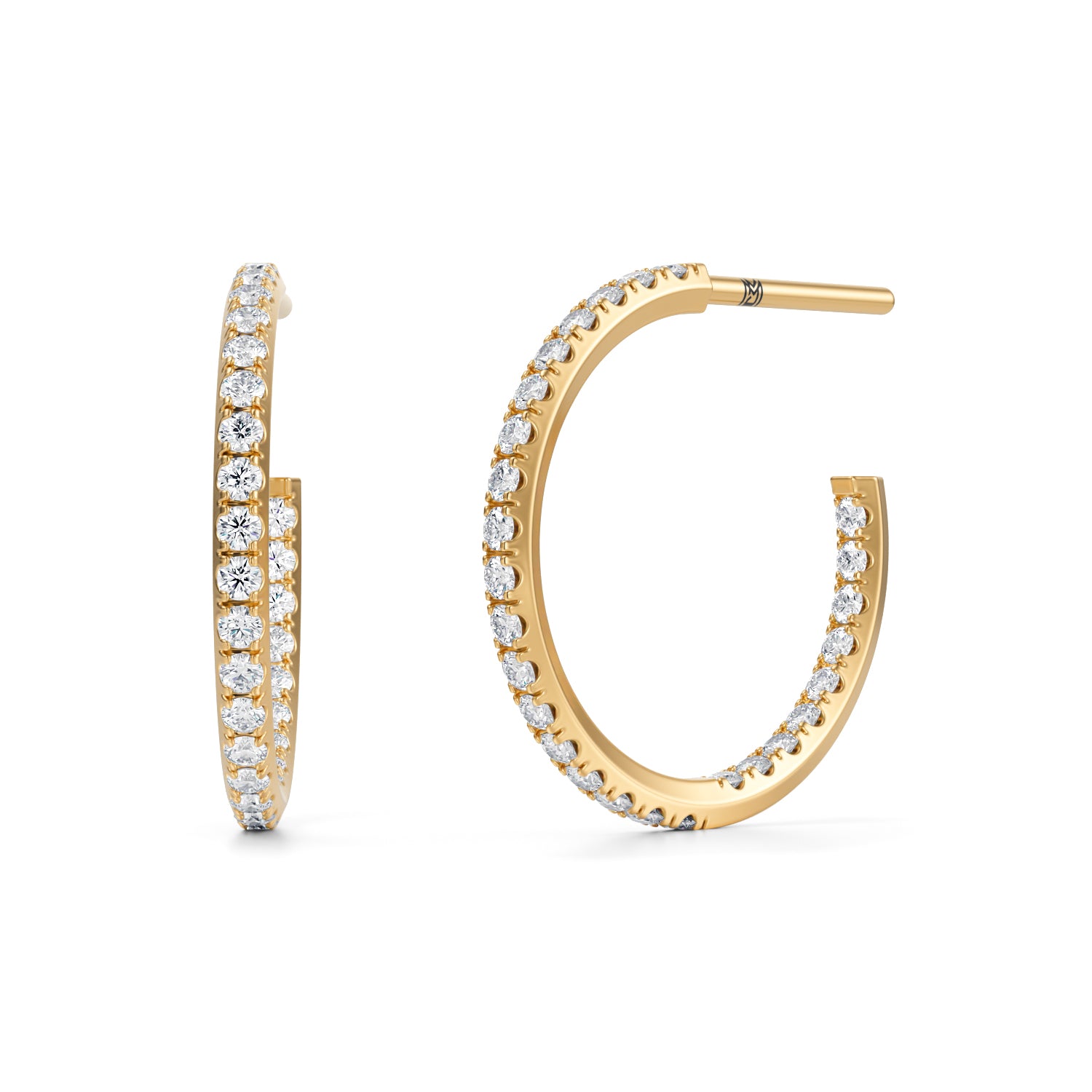 1/2 Carat Round Open Hoop Earrings