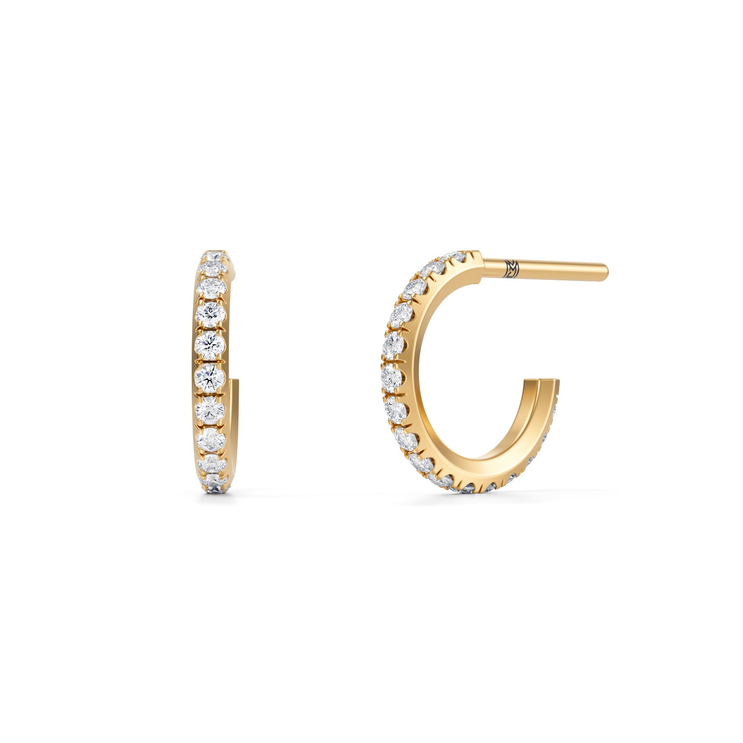 1/3 Carat Round Open Hoop Earrings