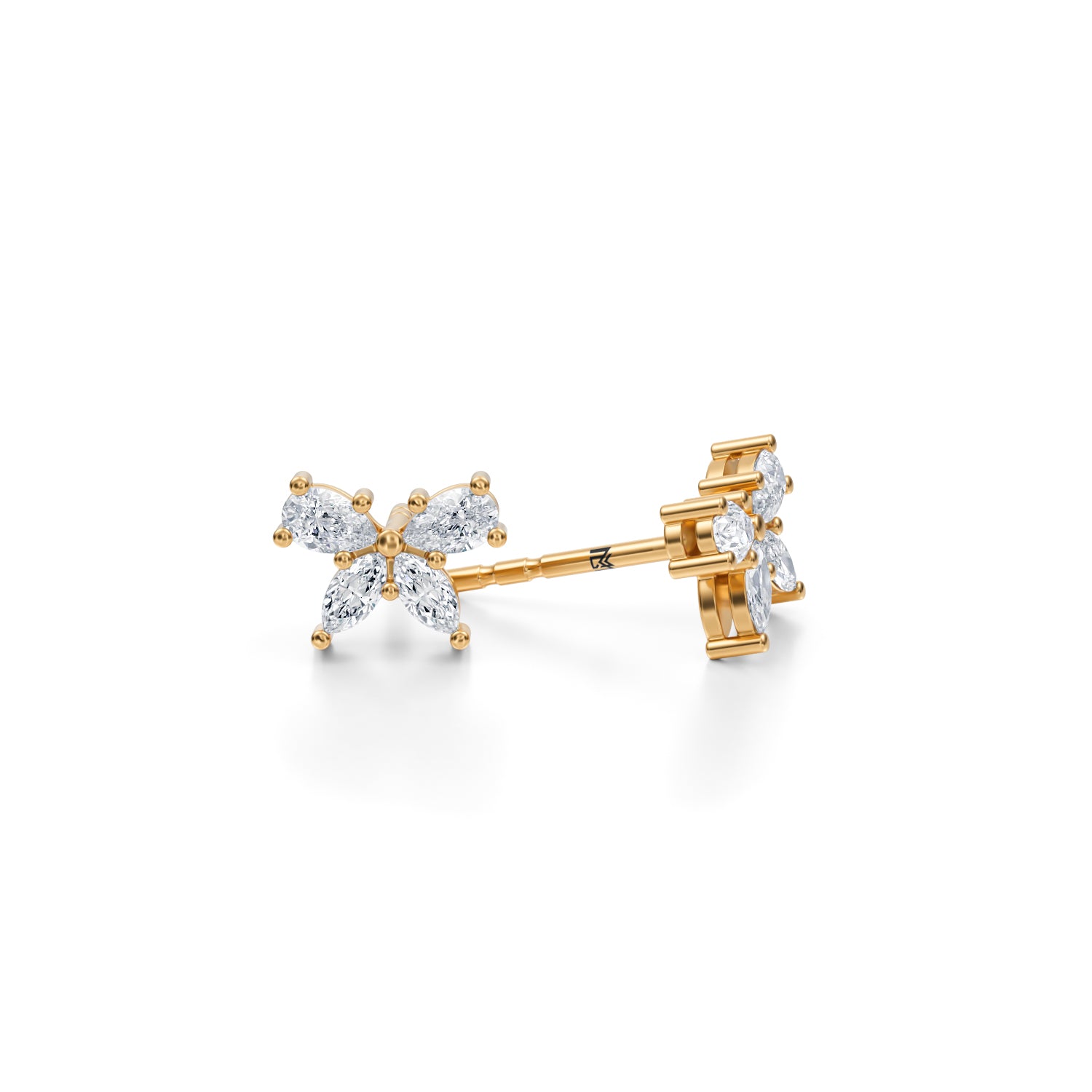 Marquise And Pear Butterfly Stud Earrings