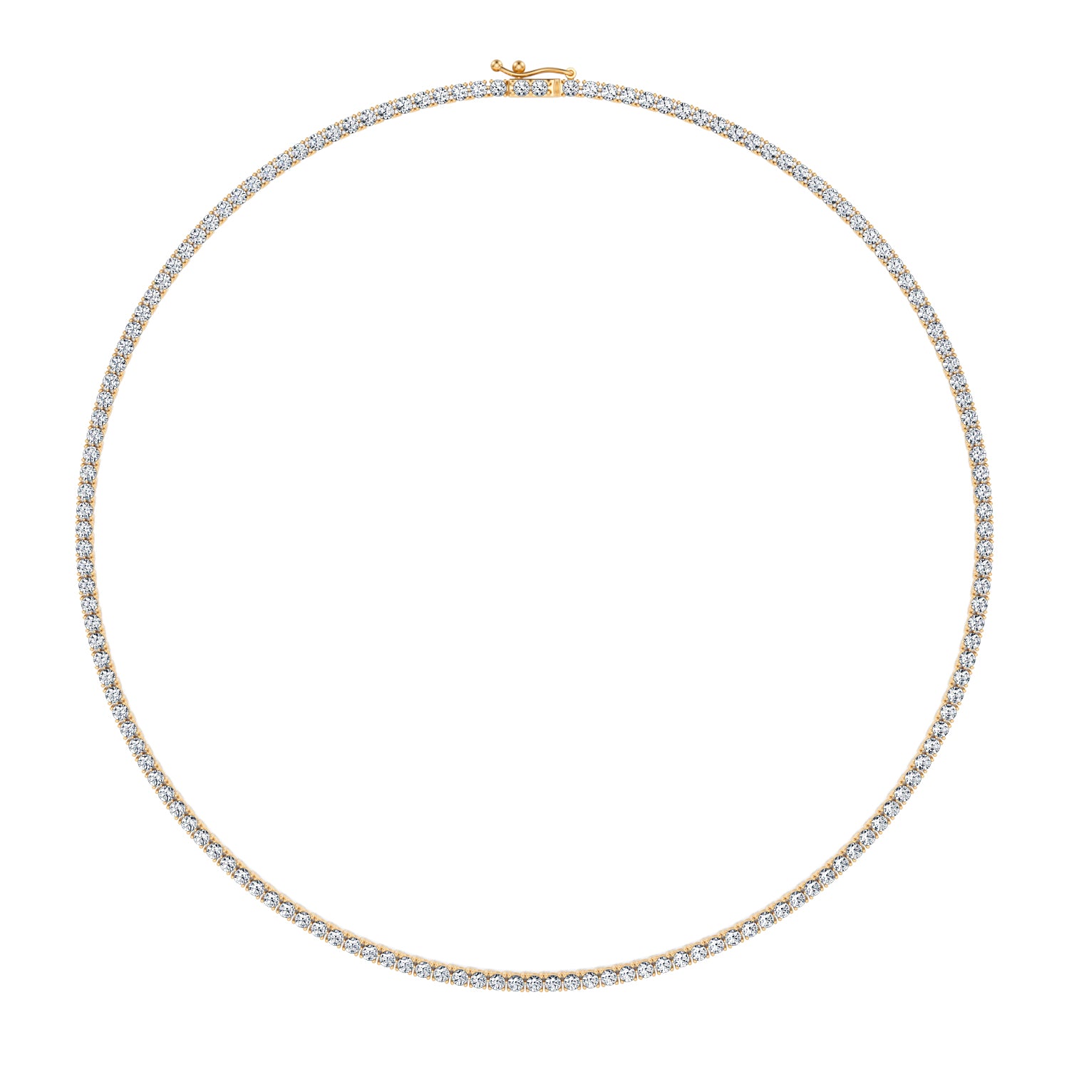 9 Carat Round Lab Grown Diamond Tennis Necklace