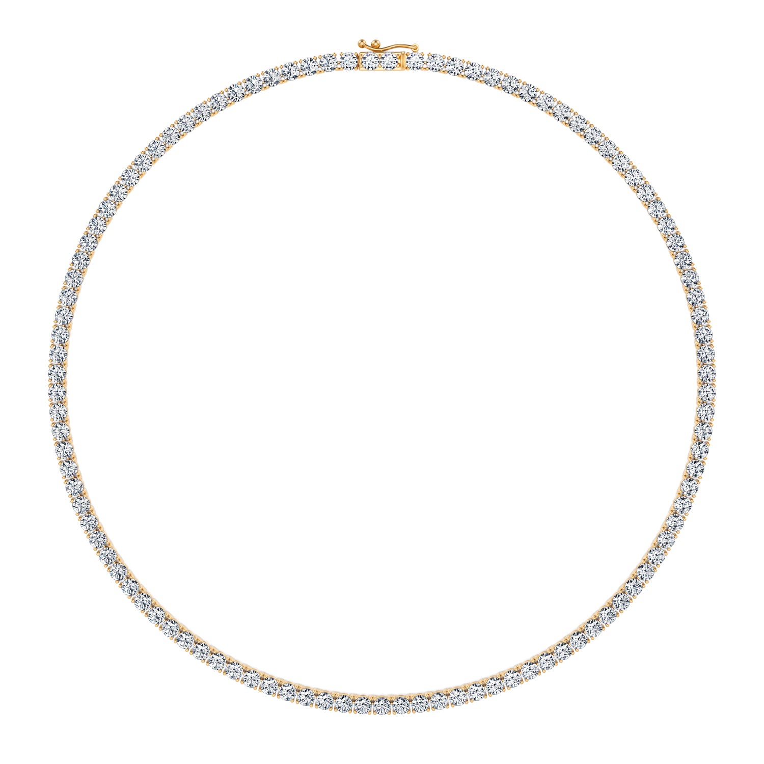 20 Carat Round Lab Grown Diamond Tennis Necklace