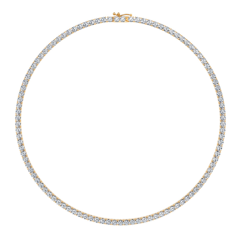 20 Carat Round Lab Grown Diamond Tennis Necklace