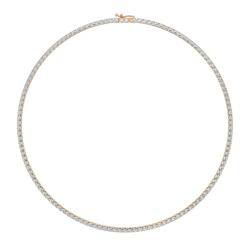 15 Carat Round Lab Grown Diamond Tennis Necklace