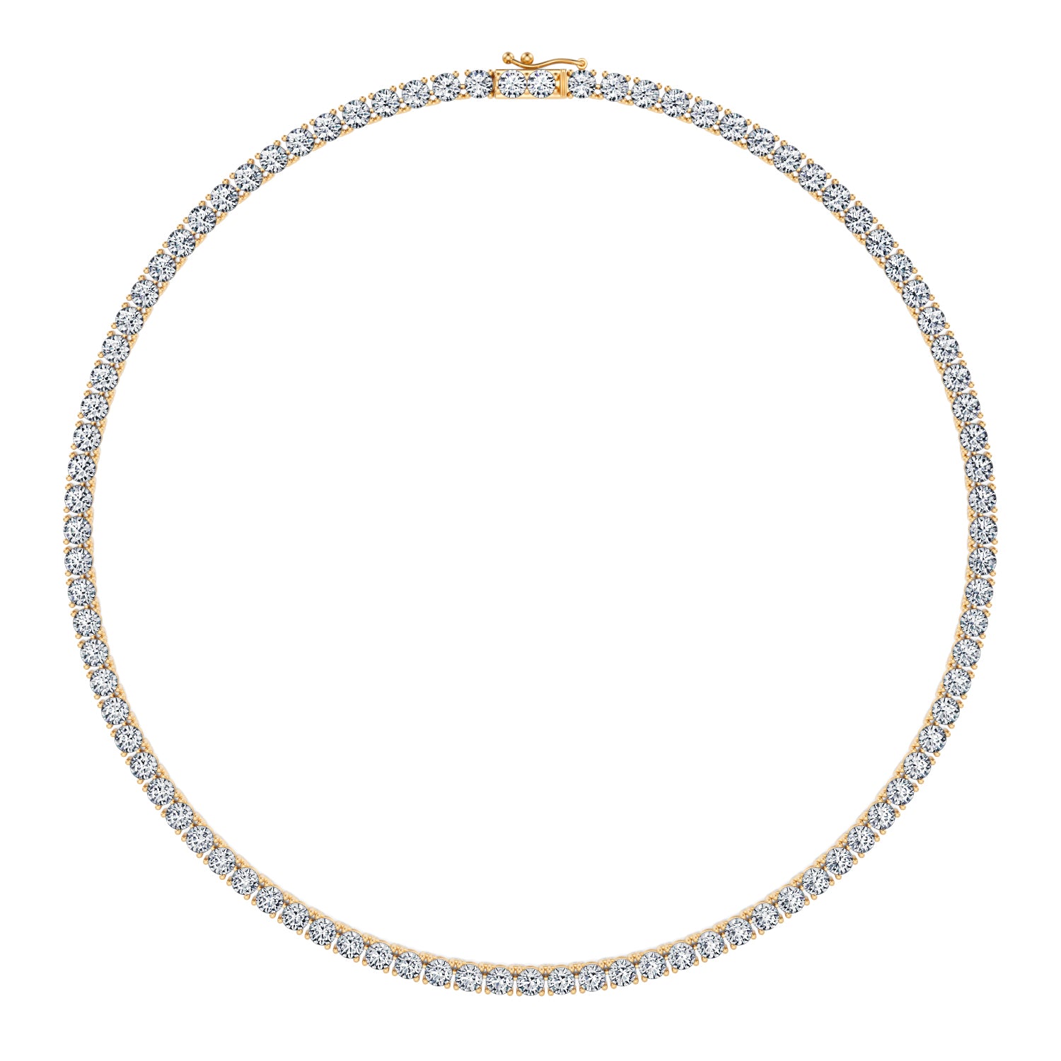 27 Carat Round Lab Grown Diamond Tennis Necklace