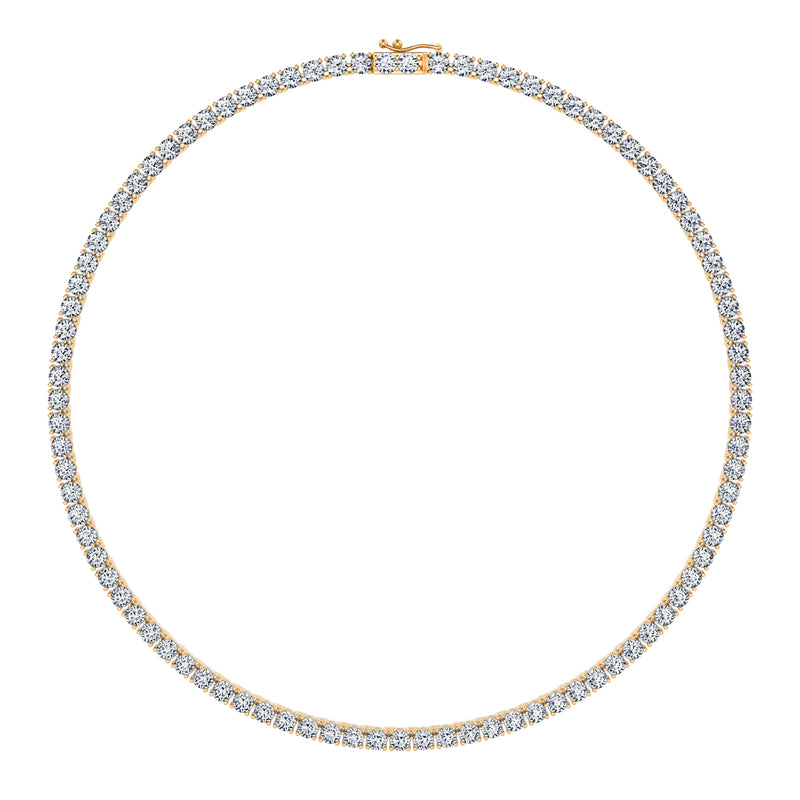 27 Carat Round Lab Grown Diamond Tennis Necklace