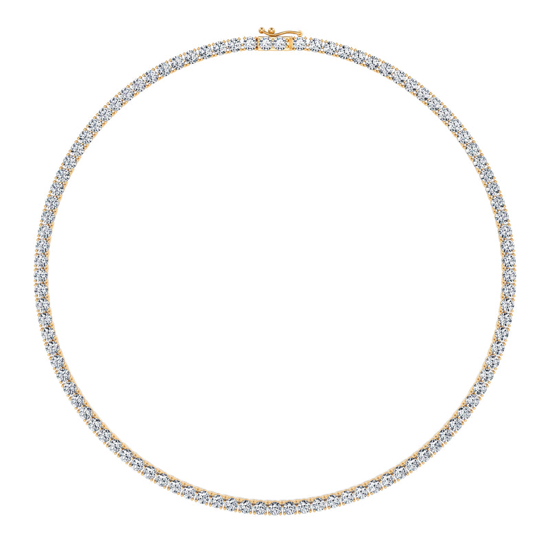 25 Carat Round Lab Grown Diamond Tennis Necklace