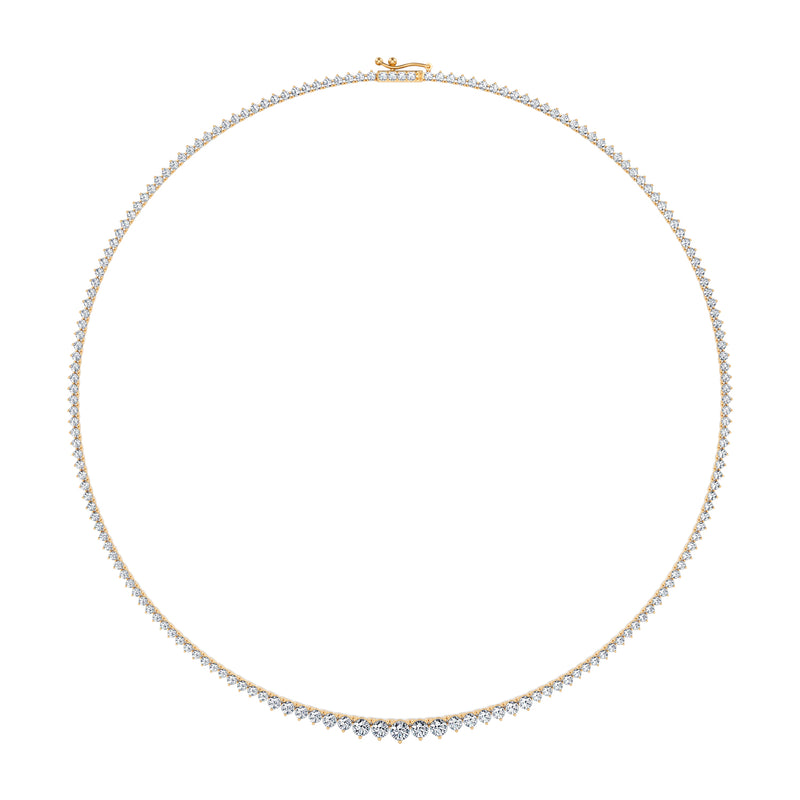 7 1/2 Carat Lab Grown Diamond Graduated Tennis Necklace