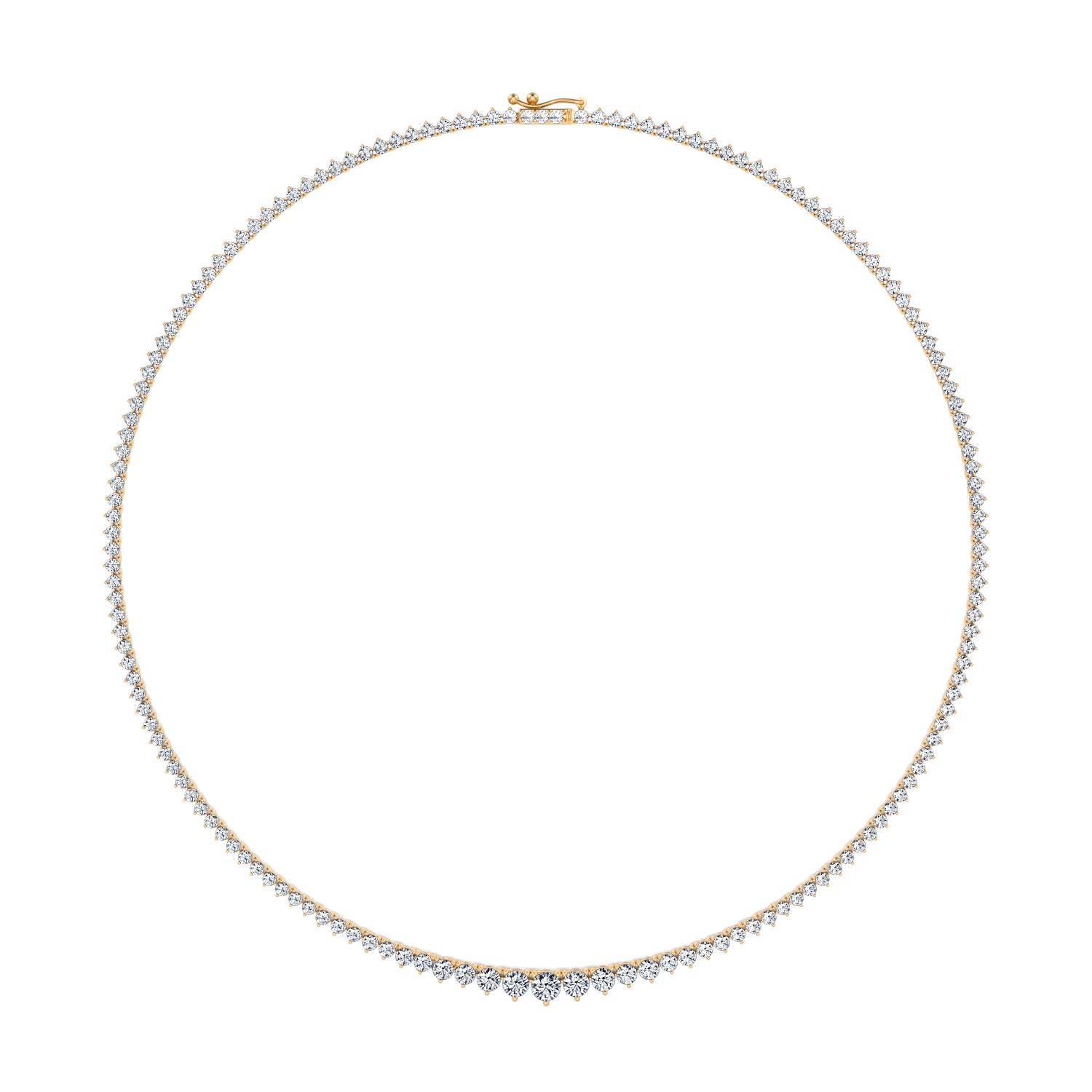 10 Carat Lab Grown Diamond Graduated Tennis Necklace