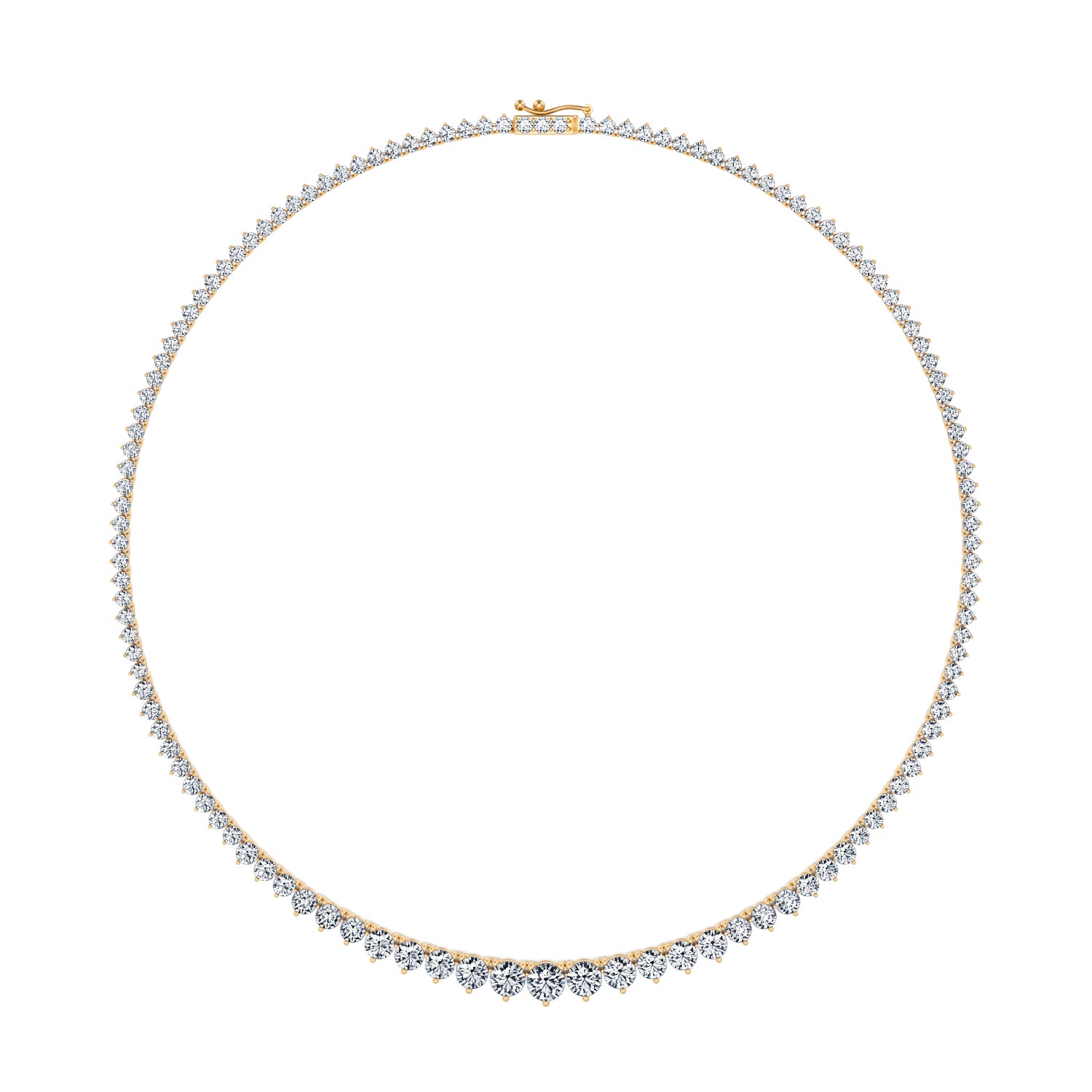 18 Carat Lab Grown Diamond Graduated Tennis Necklace