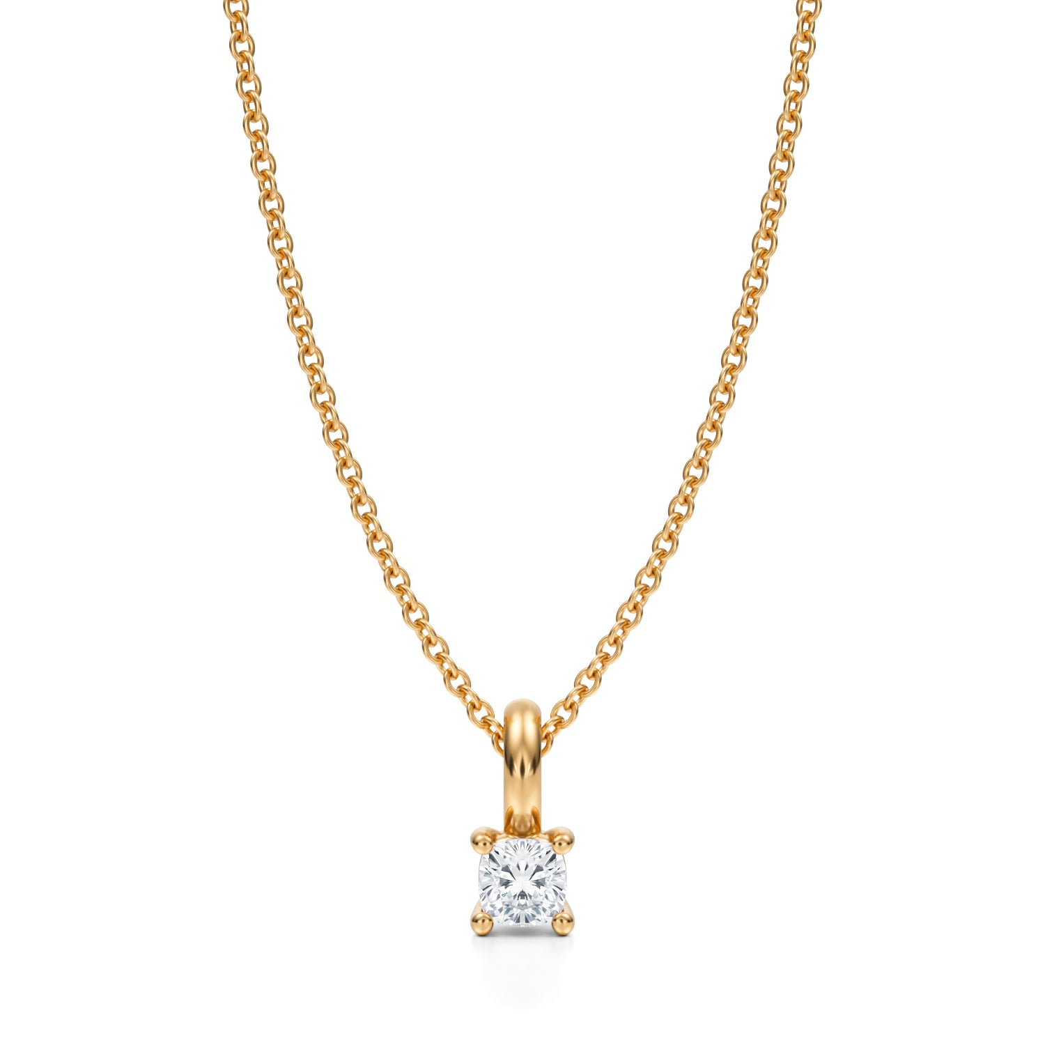 Cushion Lab Grown Diamond Solitaire Pendant