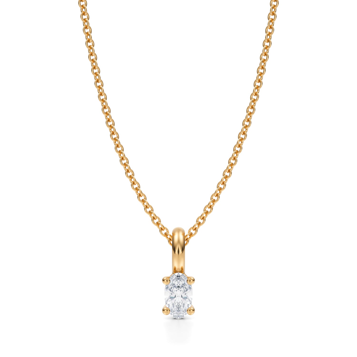 Oval Lab Grown Diamond Solitaire Pendant