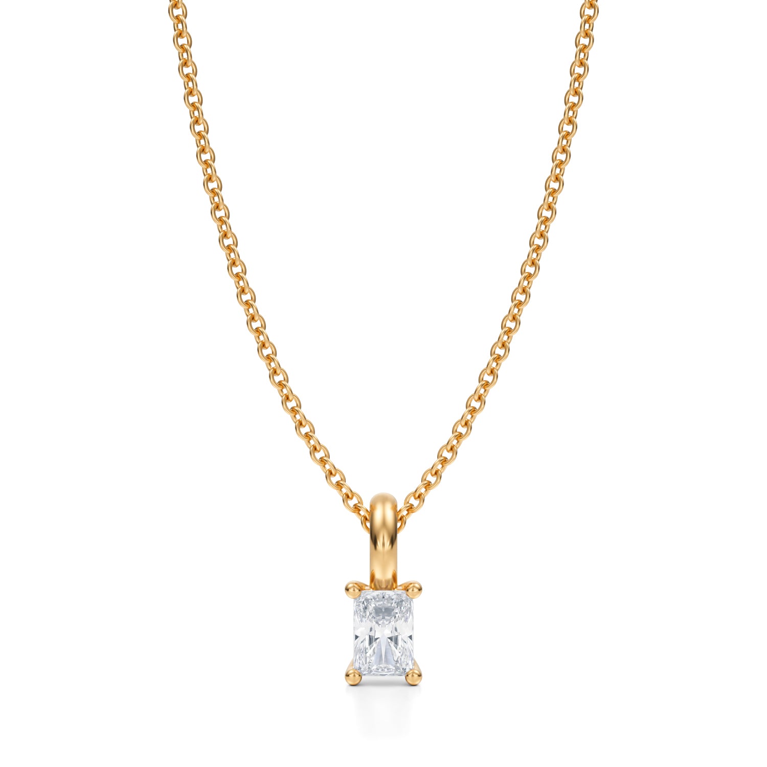 Radiant Lab Grown Diamond Solitaire Pendant