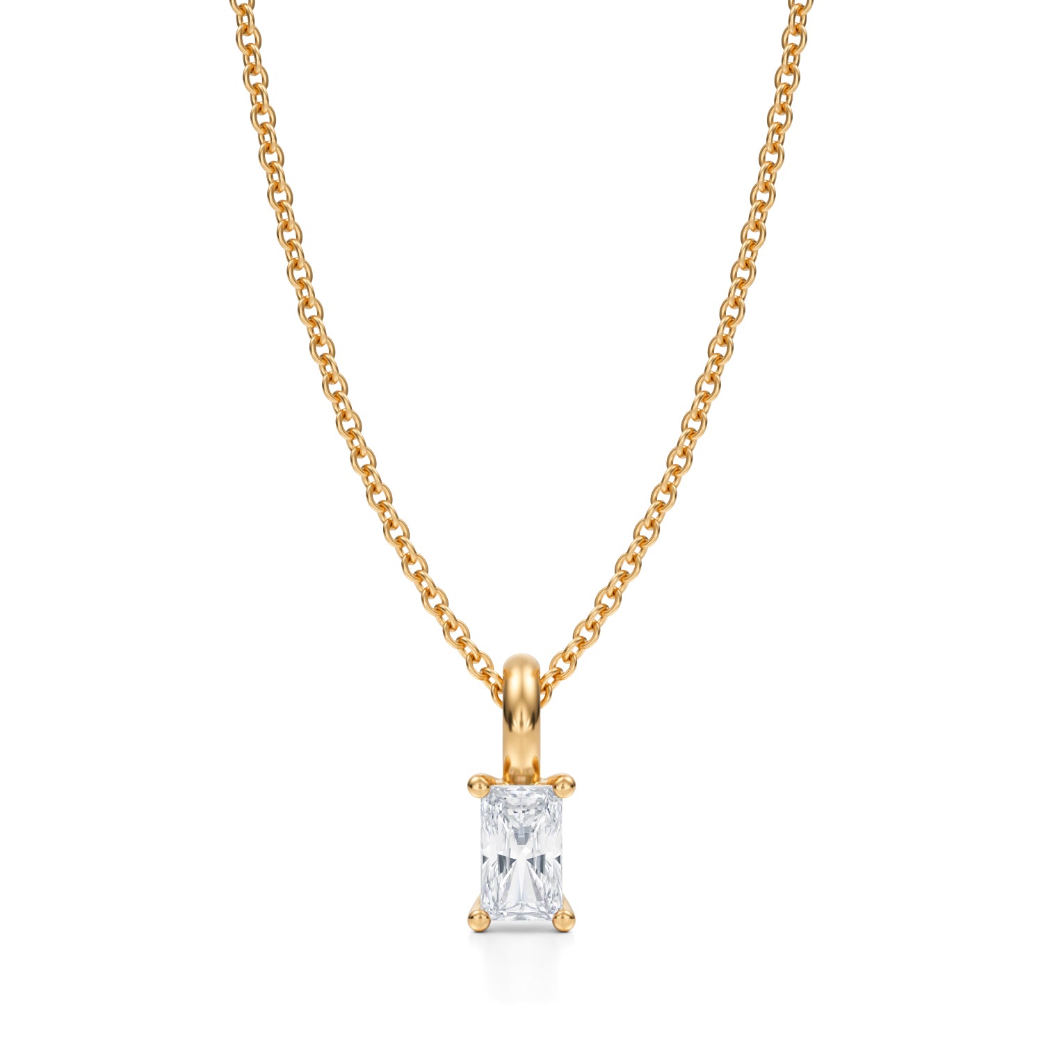 1/3 Carat Radiant Lab Grown Diamond Solitaire Pendant