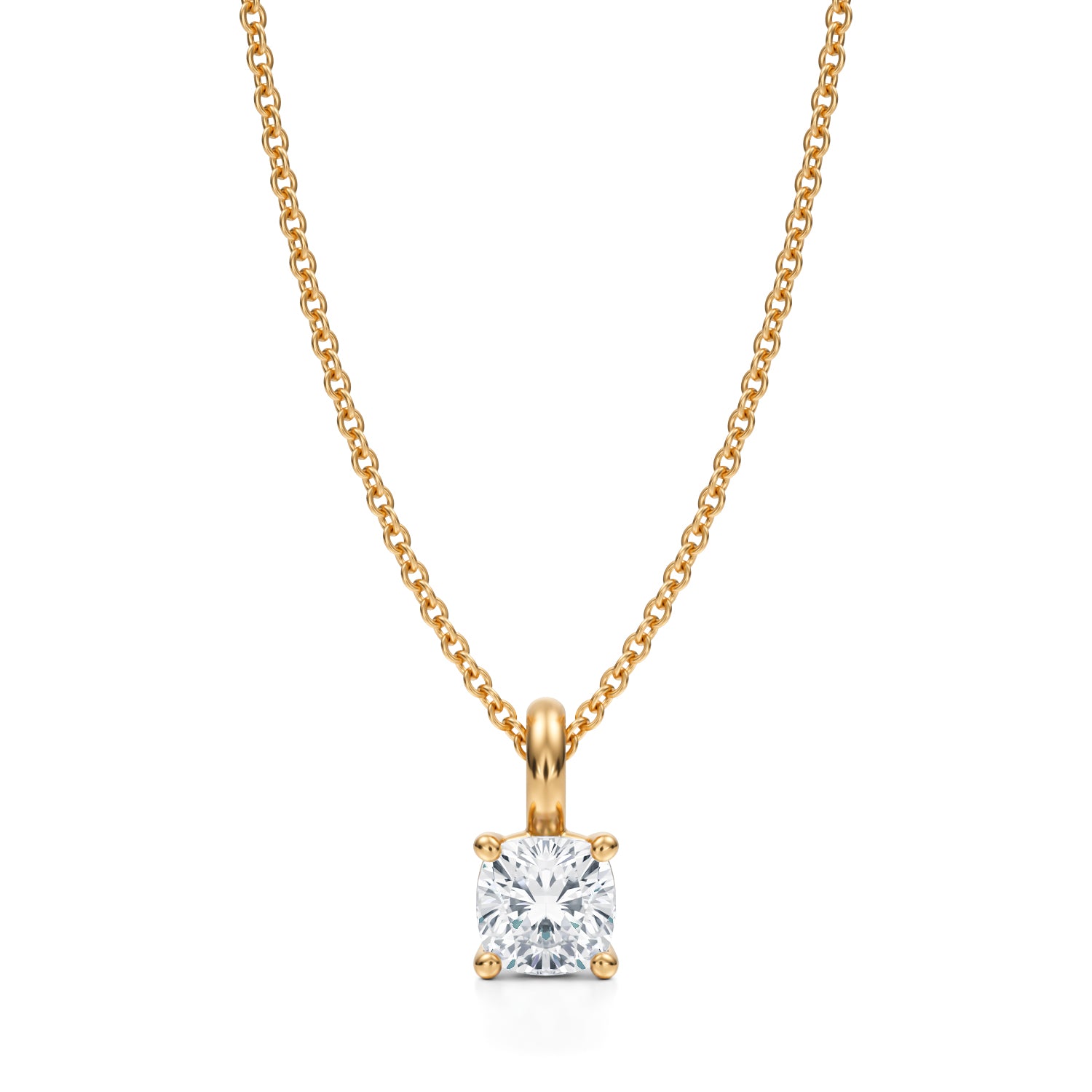 1/2 Carat Cushion Lab Grown Diamond Solitaire Pendant