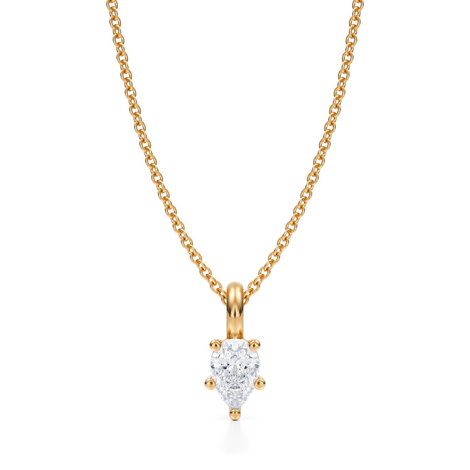 1/2 Carat Pear Lab Grown Diamond Solitaire Pendant