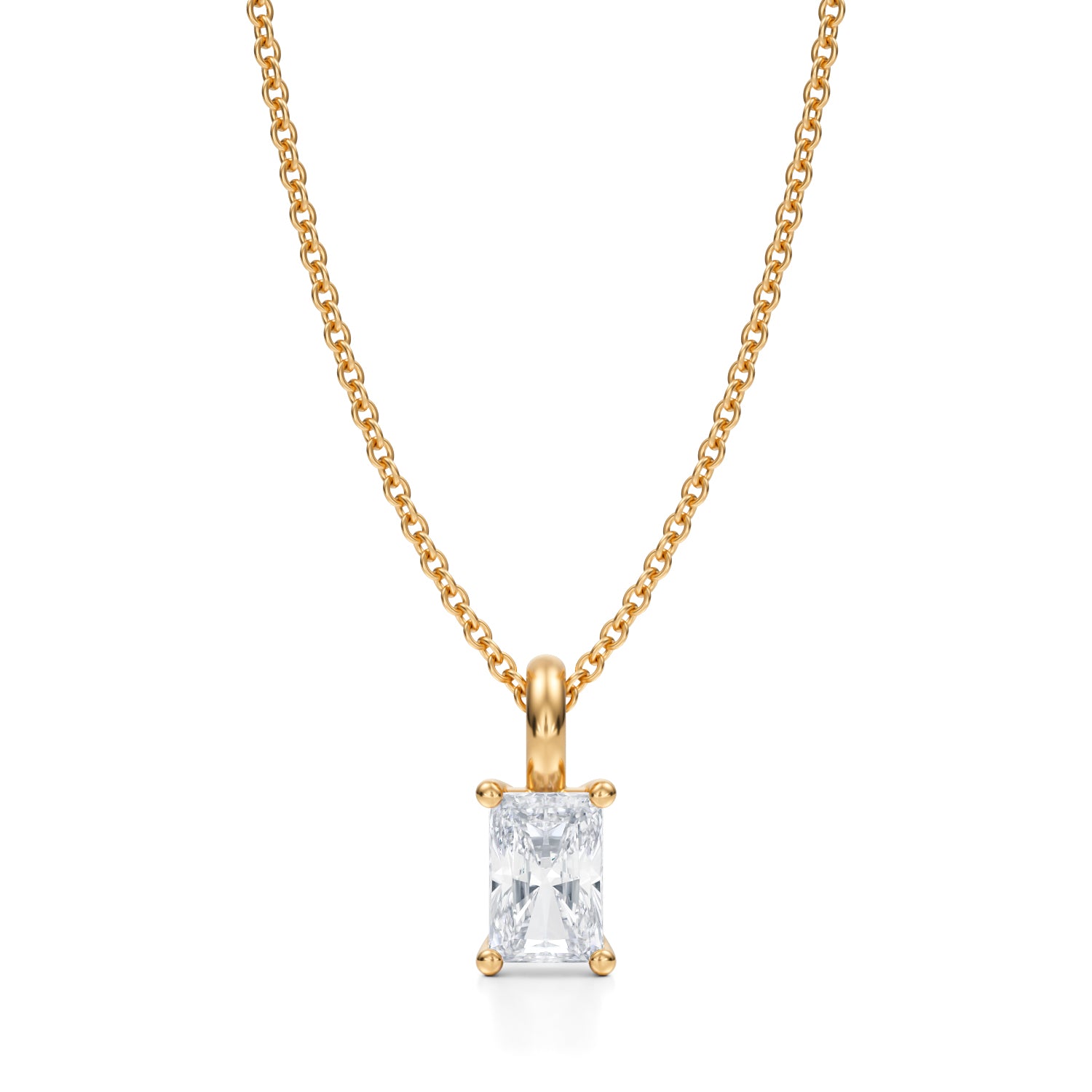 1/2 Carat Radiant Lab Grown Diamond Solitaire Pendant