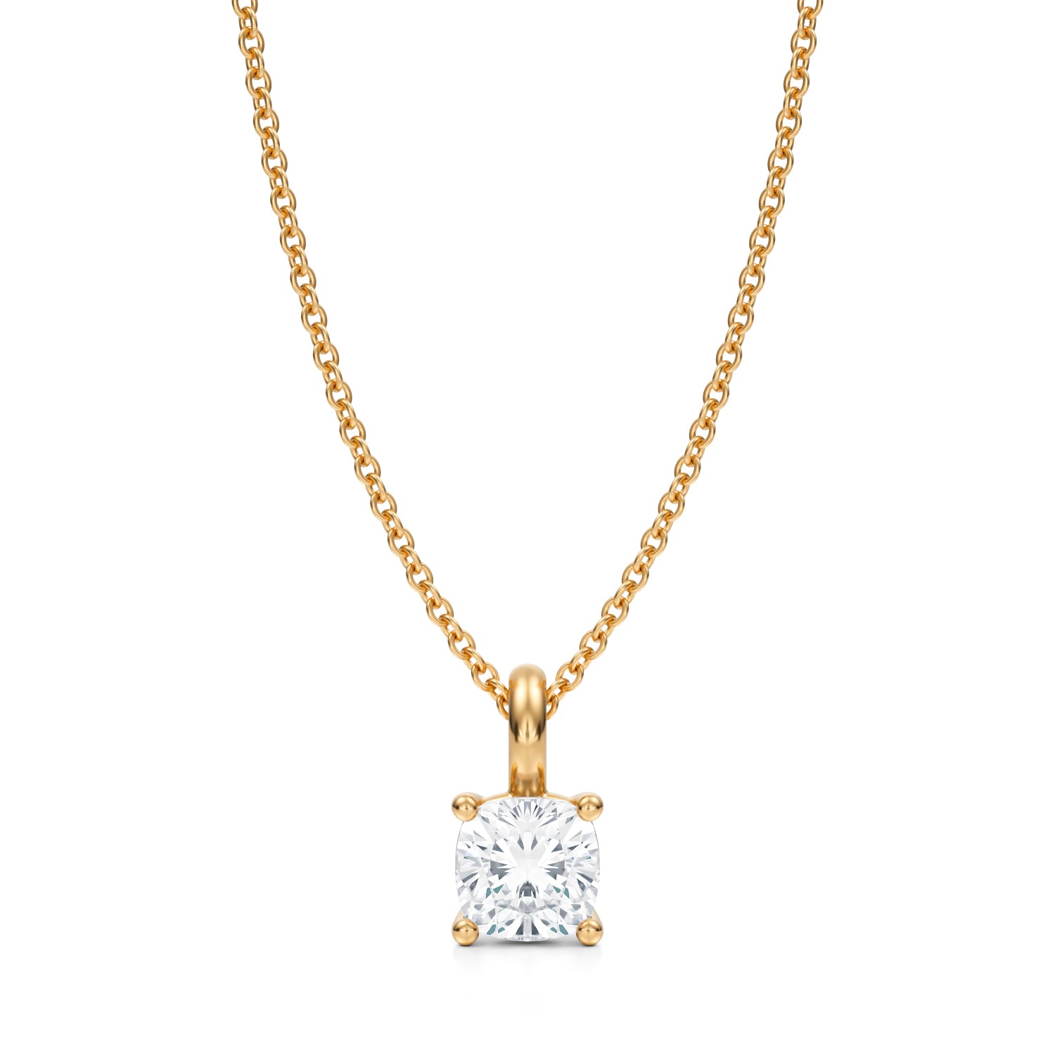 3/4 Carat Cushion Lab Grown Diamond Solitaire Pendant