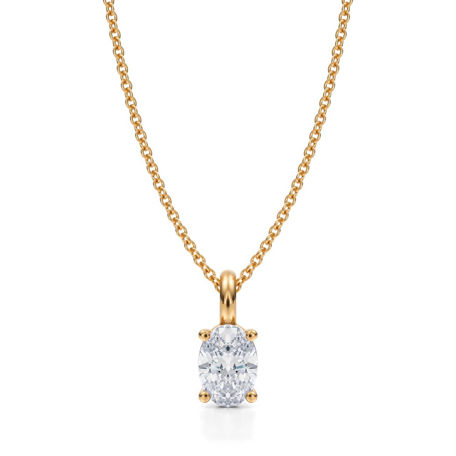 3/4 Carat Oval Lab Grown Diamond Solitaire Pendant