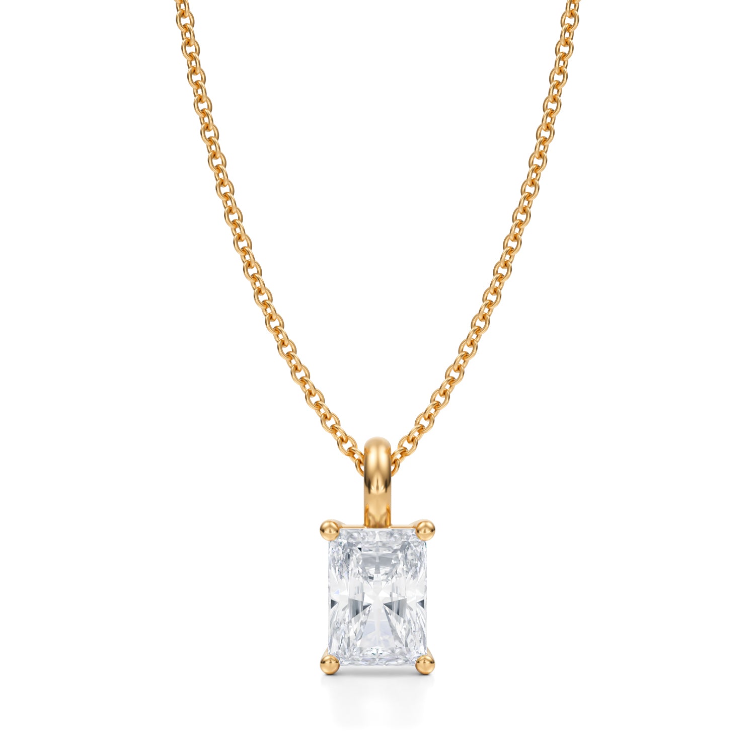 3/4 Carat Radiant Lab Grown Diamond Solitaire Pendant