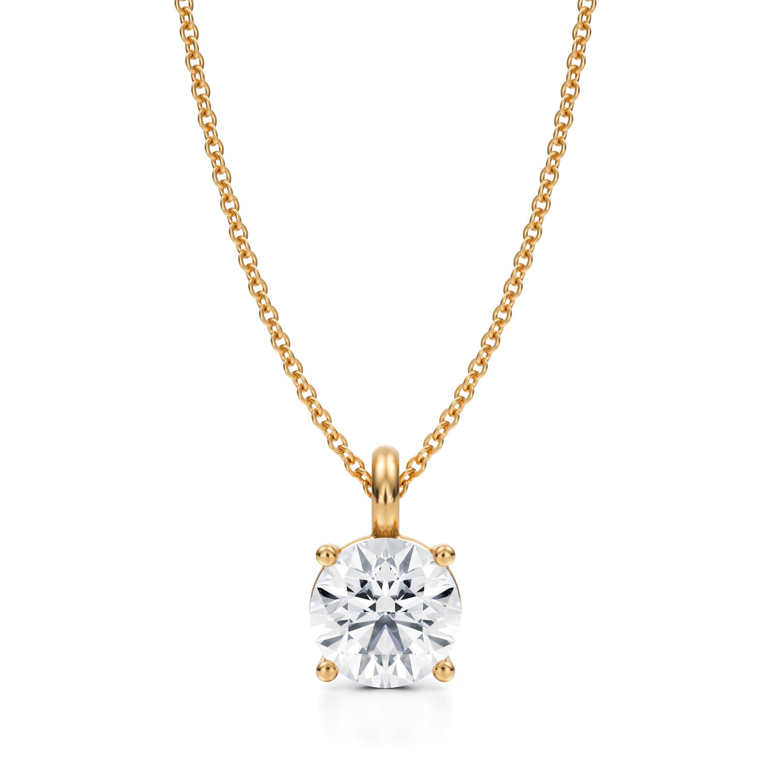 1.5 Carat Round Lab Grown Diamond Solitaire Pendant