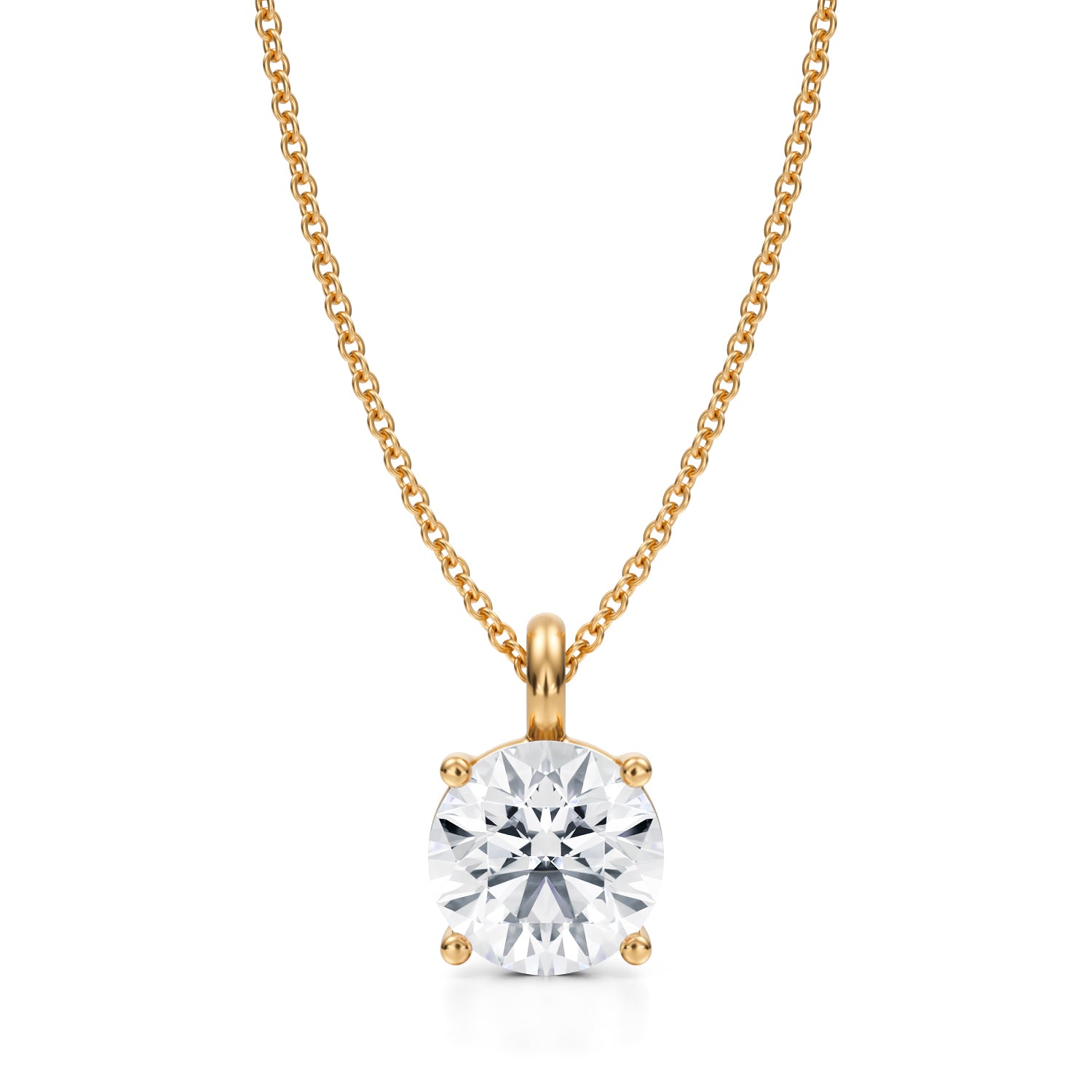 2 Carat Round Lab Grown Diamond Solitaire Pendant