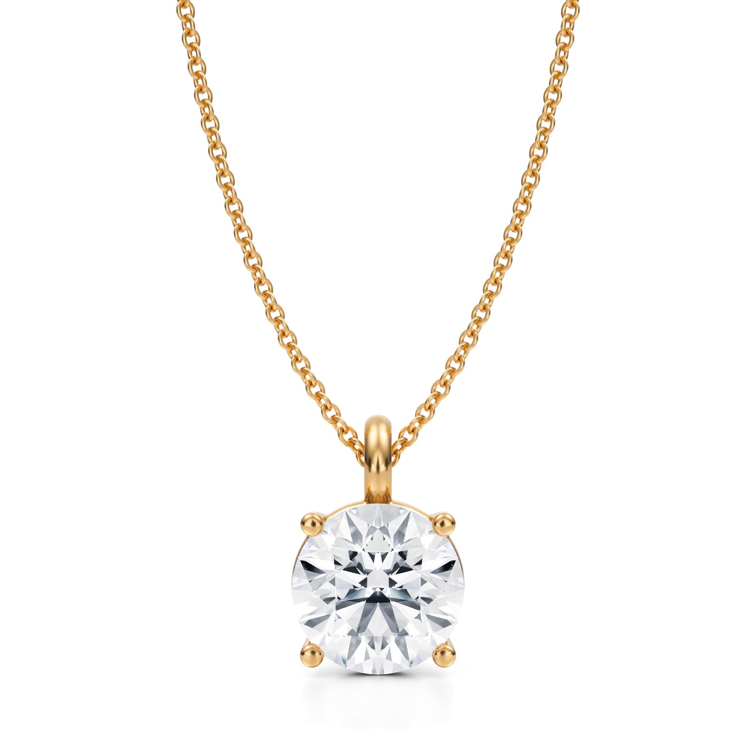 2.5 Carat Round Lab Grown Diamond Solitaire Pendant