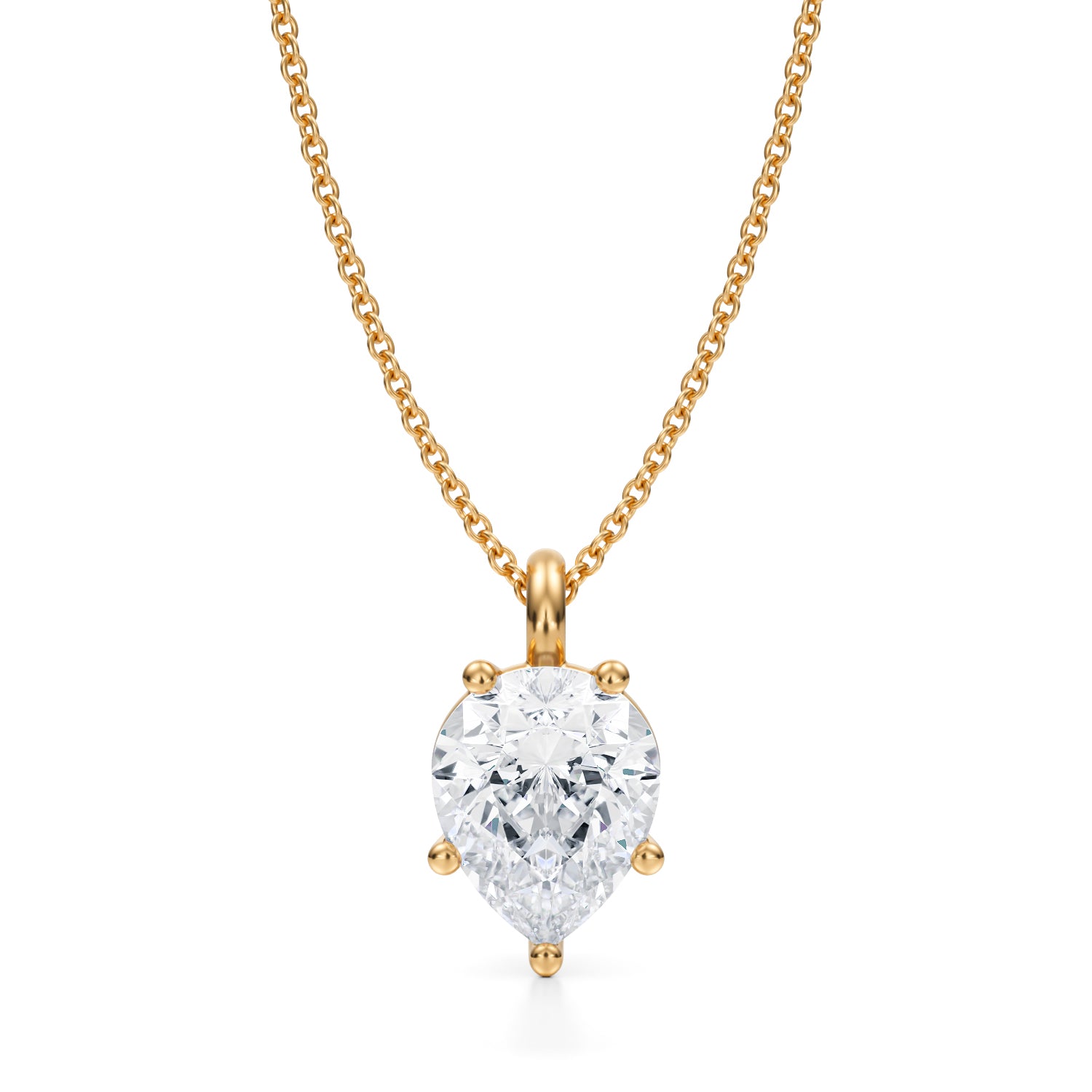 2 1/2 Carat Pear Lab Grown Diamond Solitaire Pendant