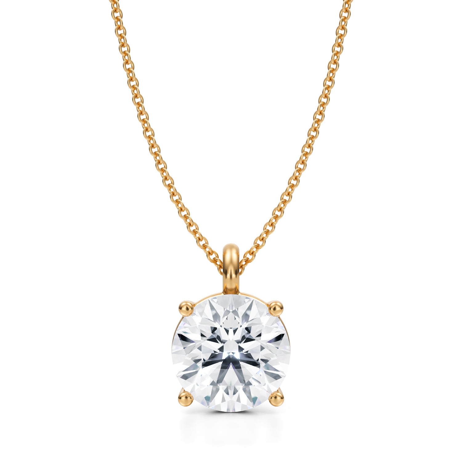 3.5 Carat Round Lab Grown Diamond Solitaire Pendant