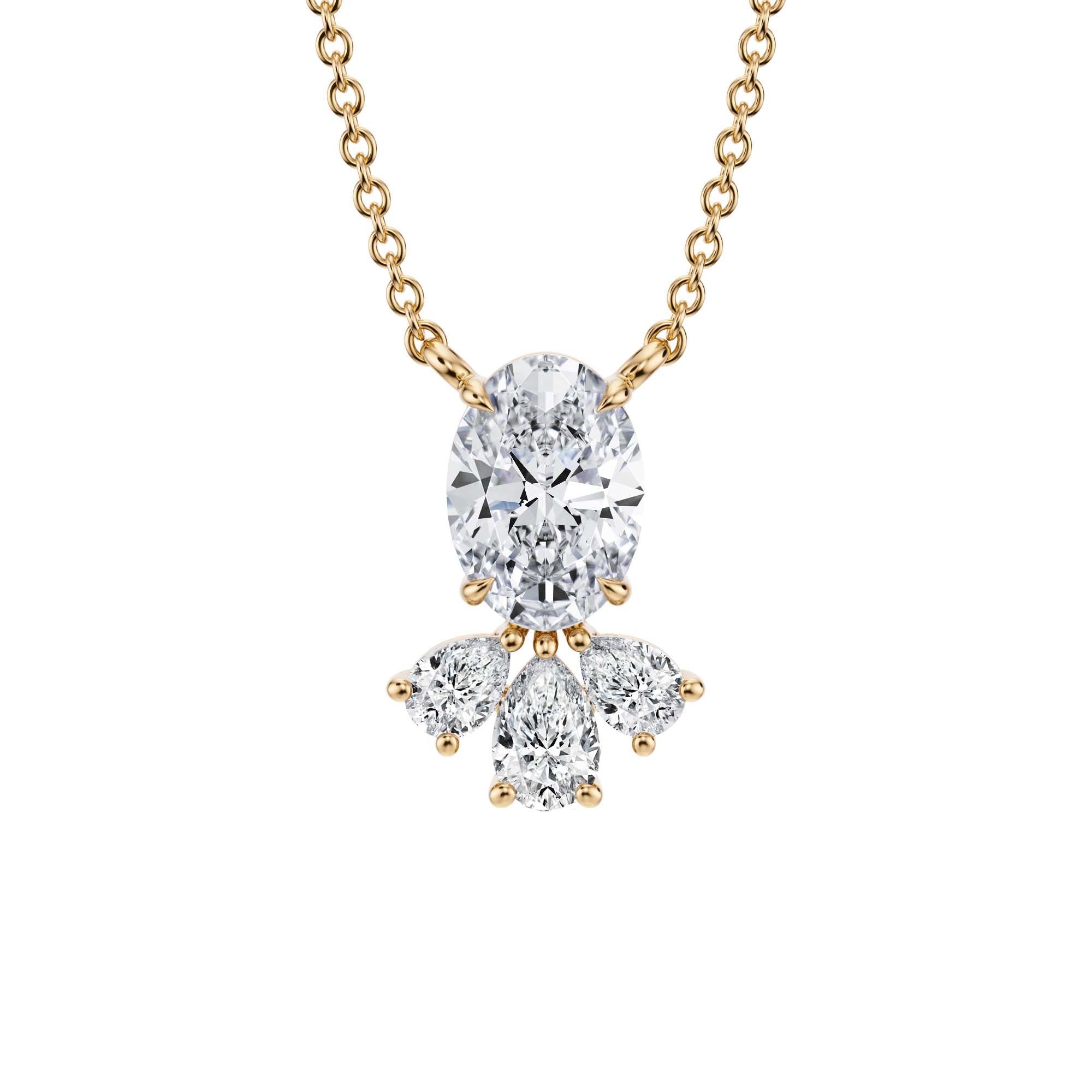 Oval Royal Marquise Cluster Pendant