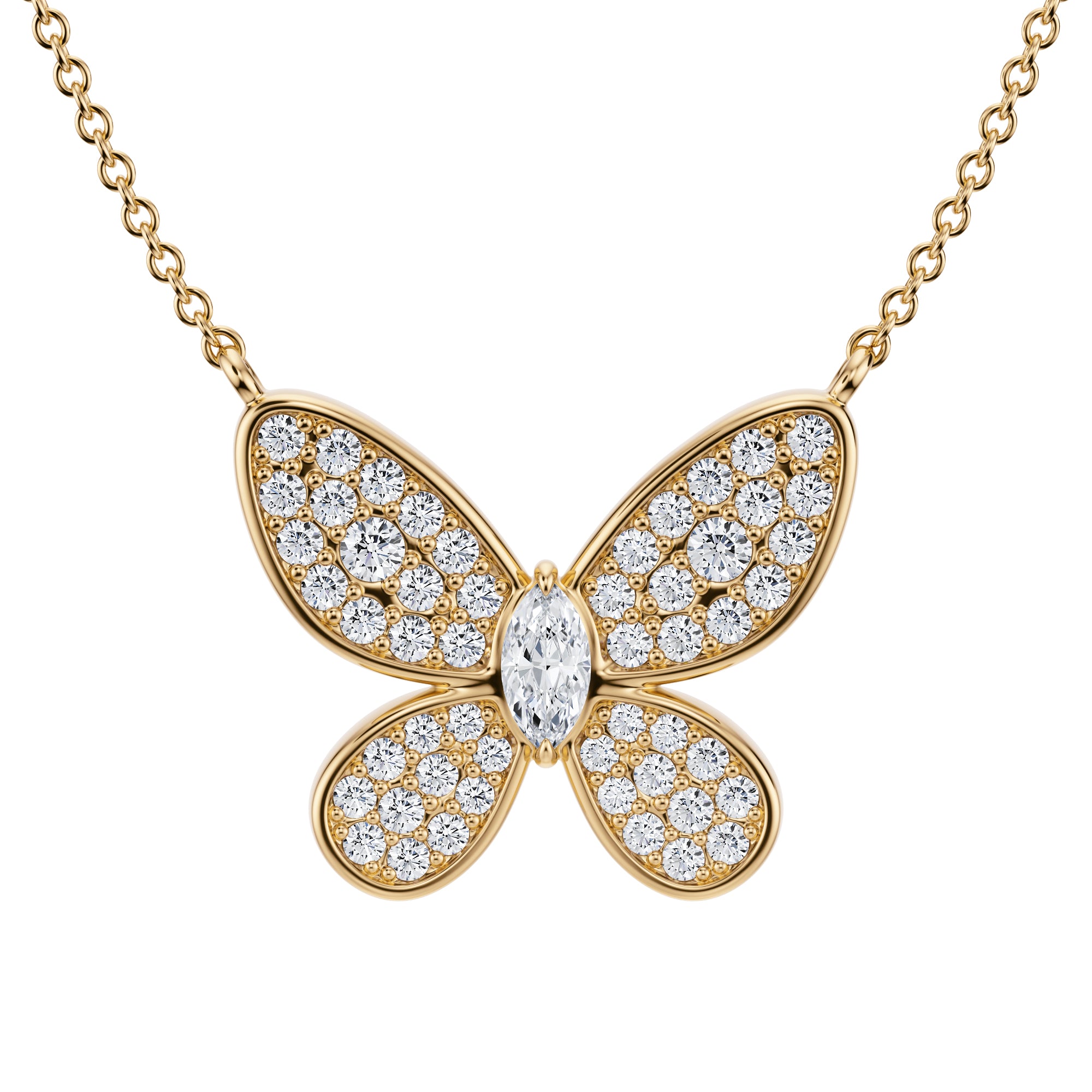 Lab Grown Diamond Butterfly Necklace