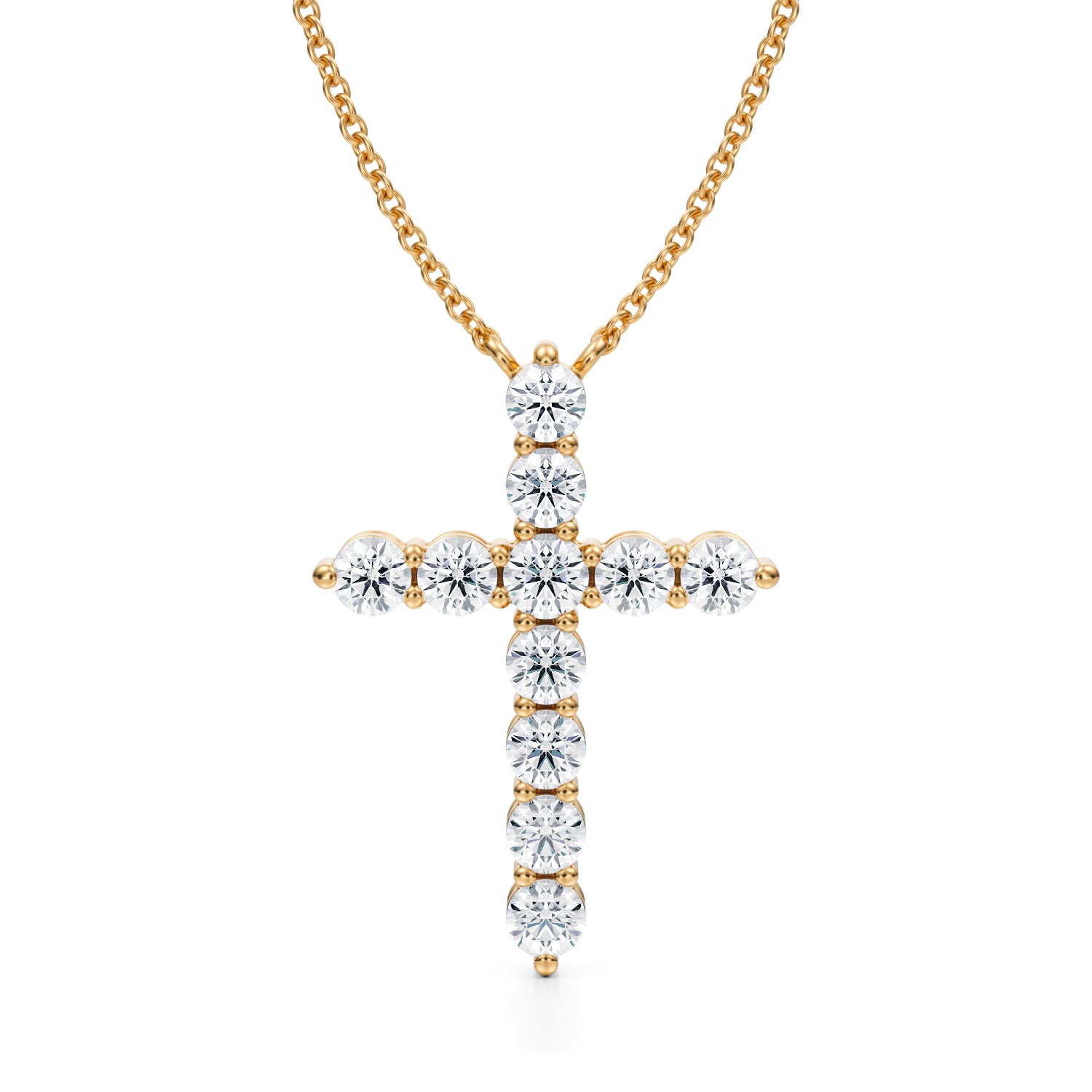 Lab Grown Diamond Cross Pendant Necklace - 1 ctw